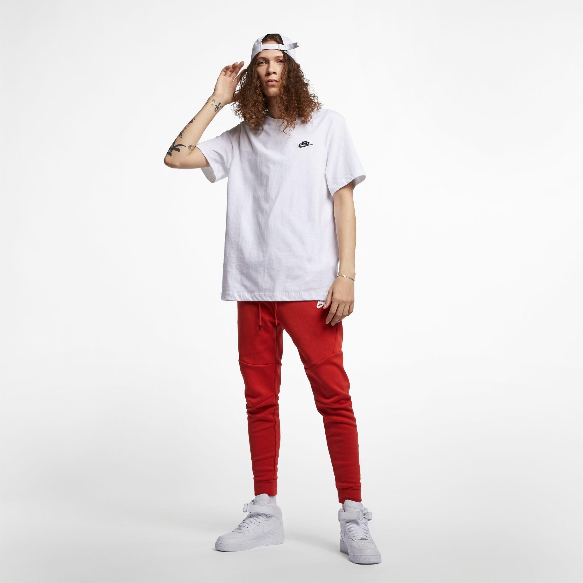 Nike Men's "White" Sportswear Club Tee - WHITE/BLACK Thumbnail View 4