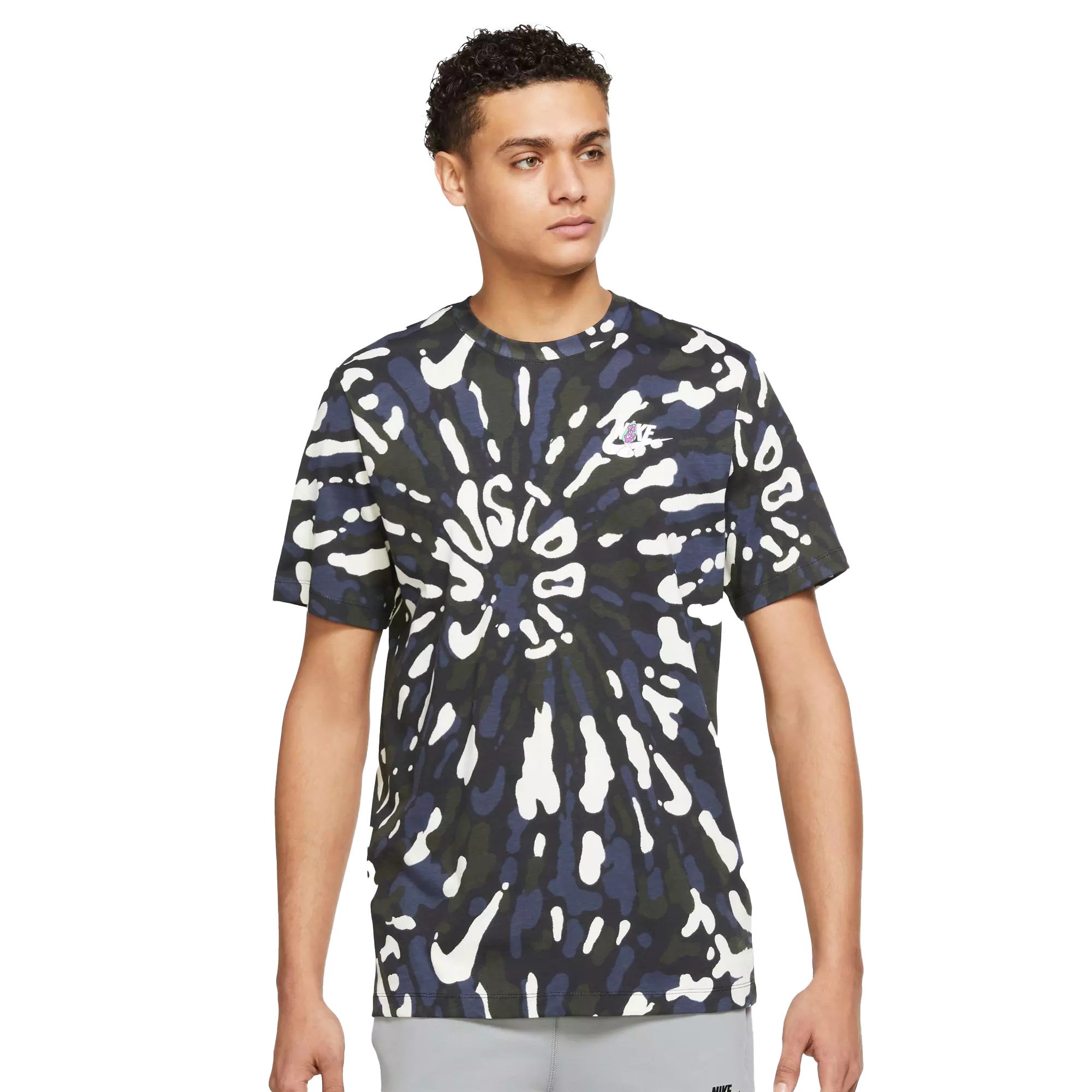 Nike Men's Sportswear Light Tie-Dye Tee - BLACK