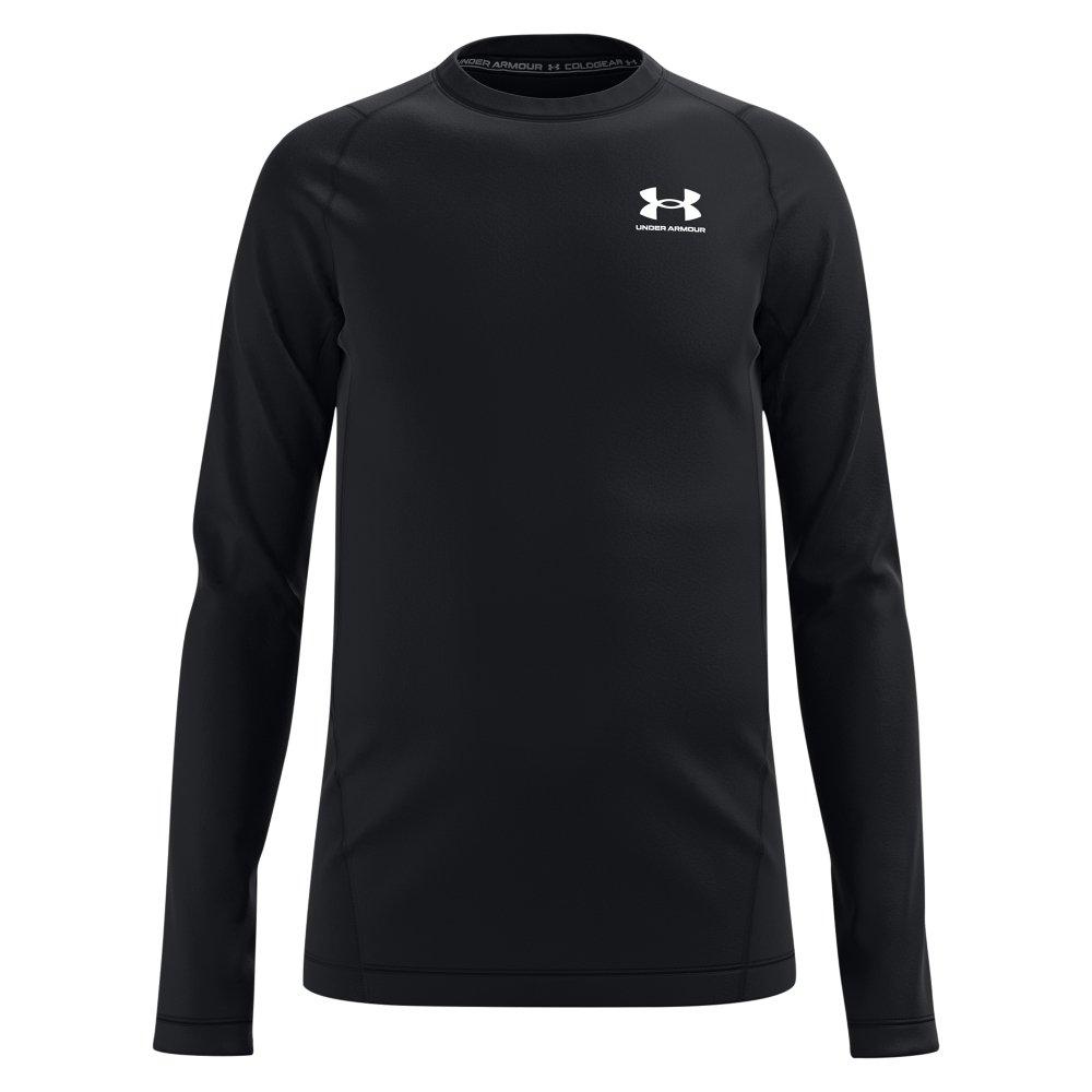 Under Armour Boys' Black/White ColdGear Armour Long Sleeve Tee - Hibbett