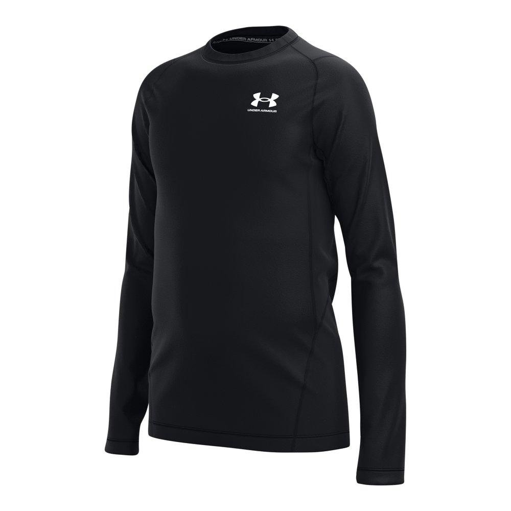 Under Armour ColdGear Armour Big Boys' Black/White Long-Sleeve Tee