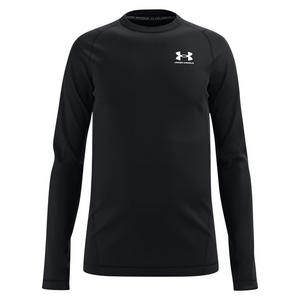 Under Armour Big Boys' ColdGear Armour Long Sleeve Tee-Black/White