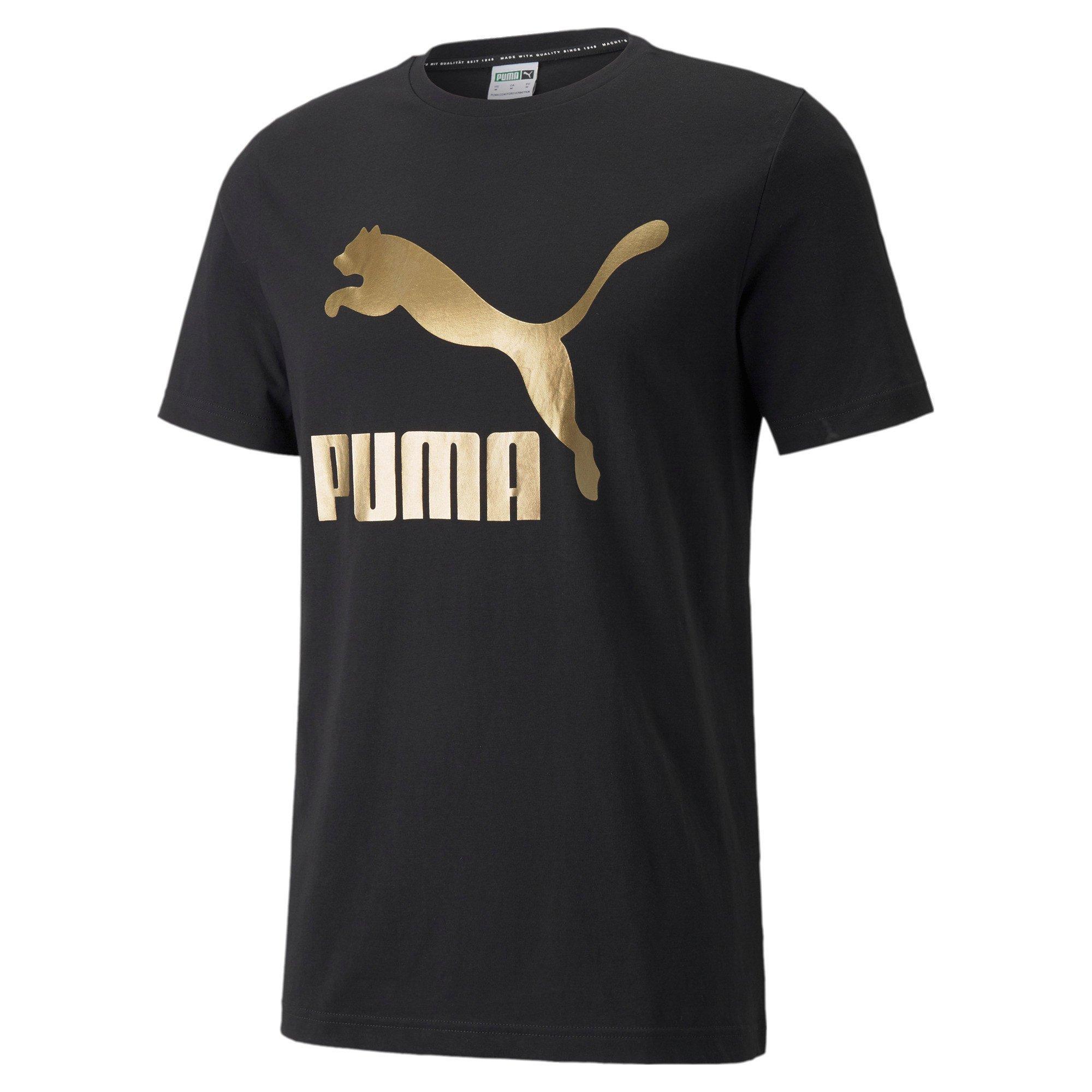 Puma t shirt cheap with gold logo