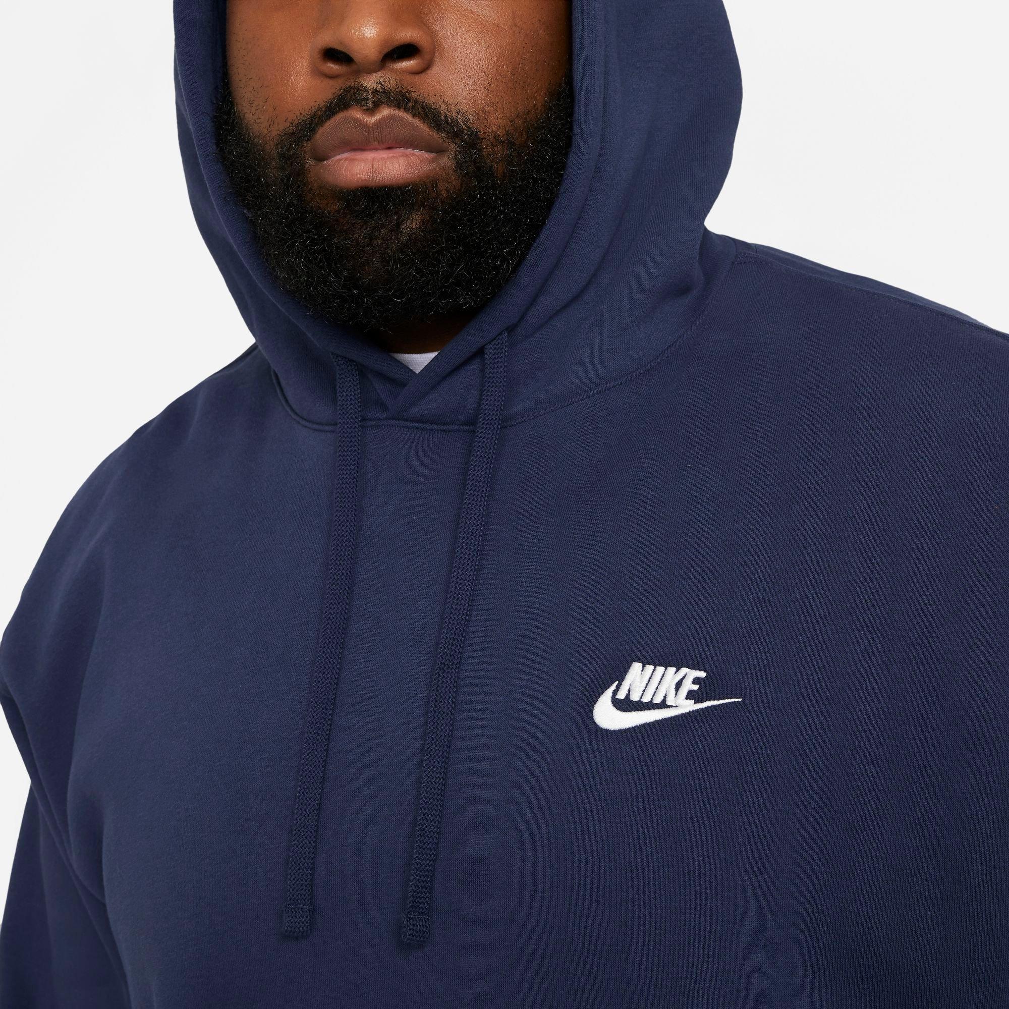 Nike Men's Big & Tall Sportswear Club Fleece "Blue" Pullover Hoodie - BLUE Thumbnail View 4