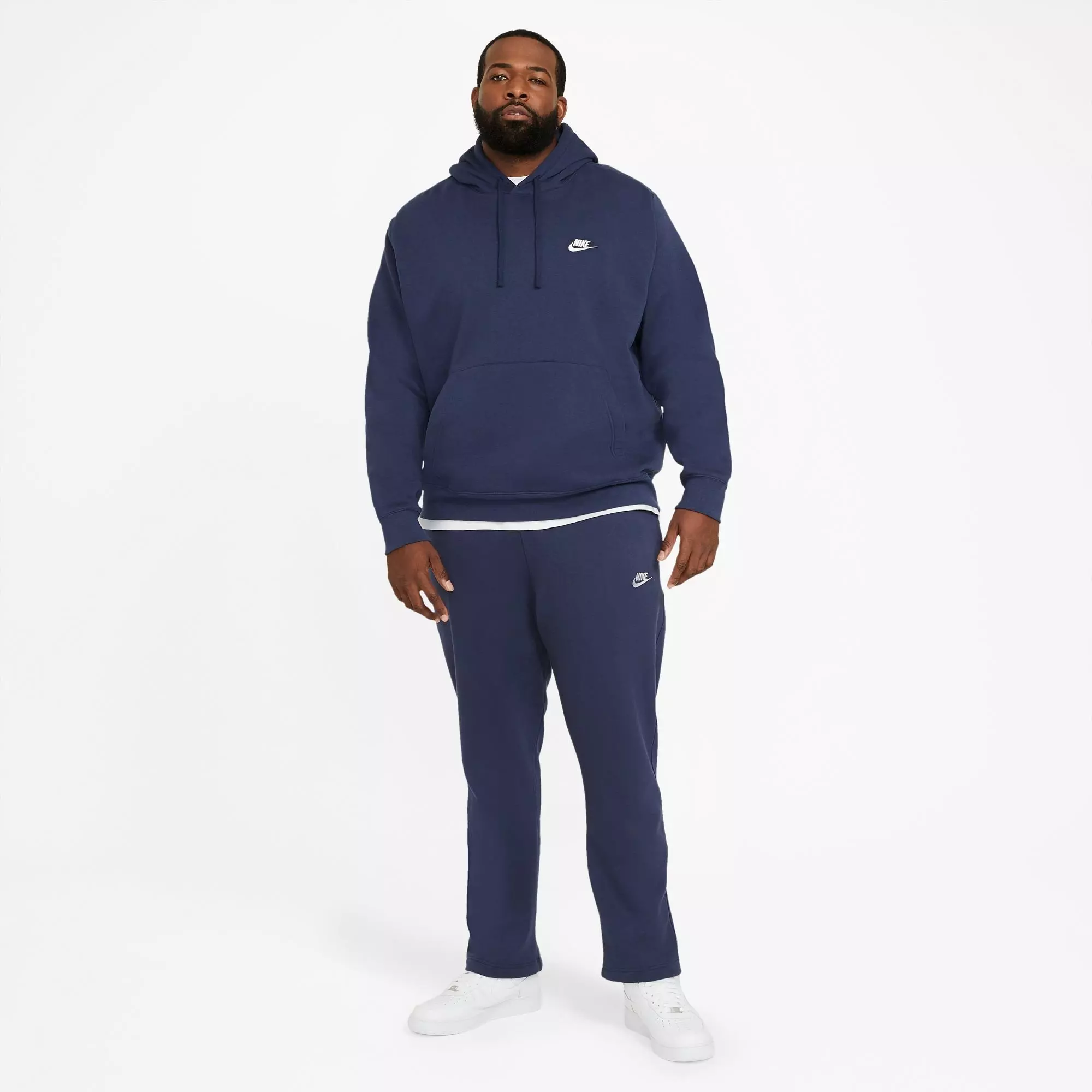 Nike Men's Big & Tall Sportswear Club Fleece "Blue" Pullover Hoodie - BLUE