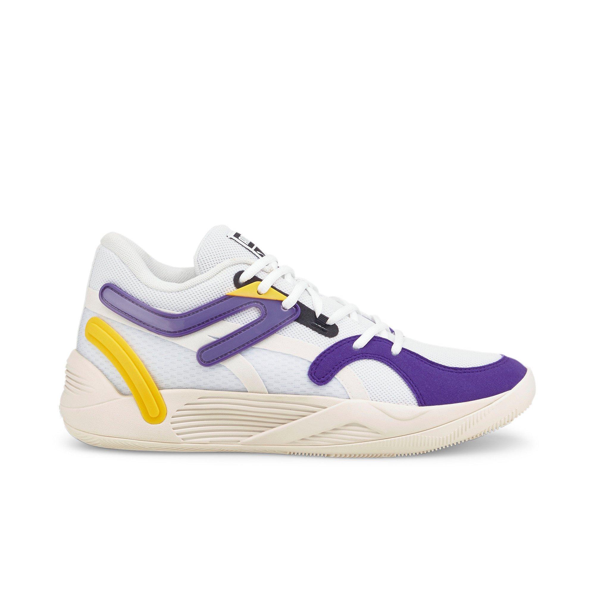 PUMA TRC Blaze Court White Purple Men s Basketball Shoe Hibbett