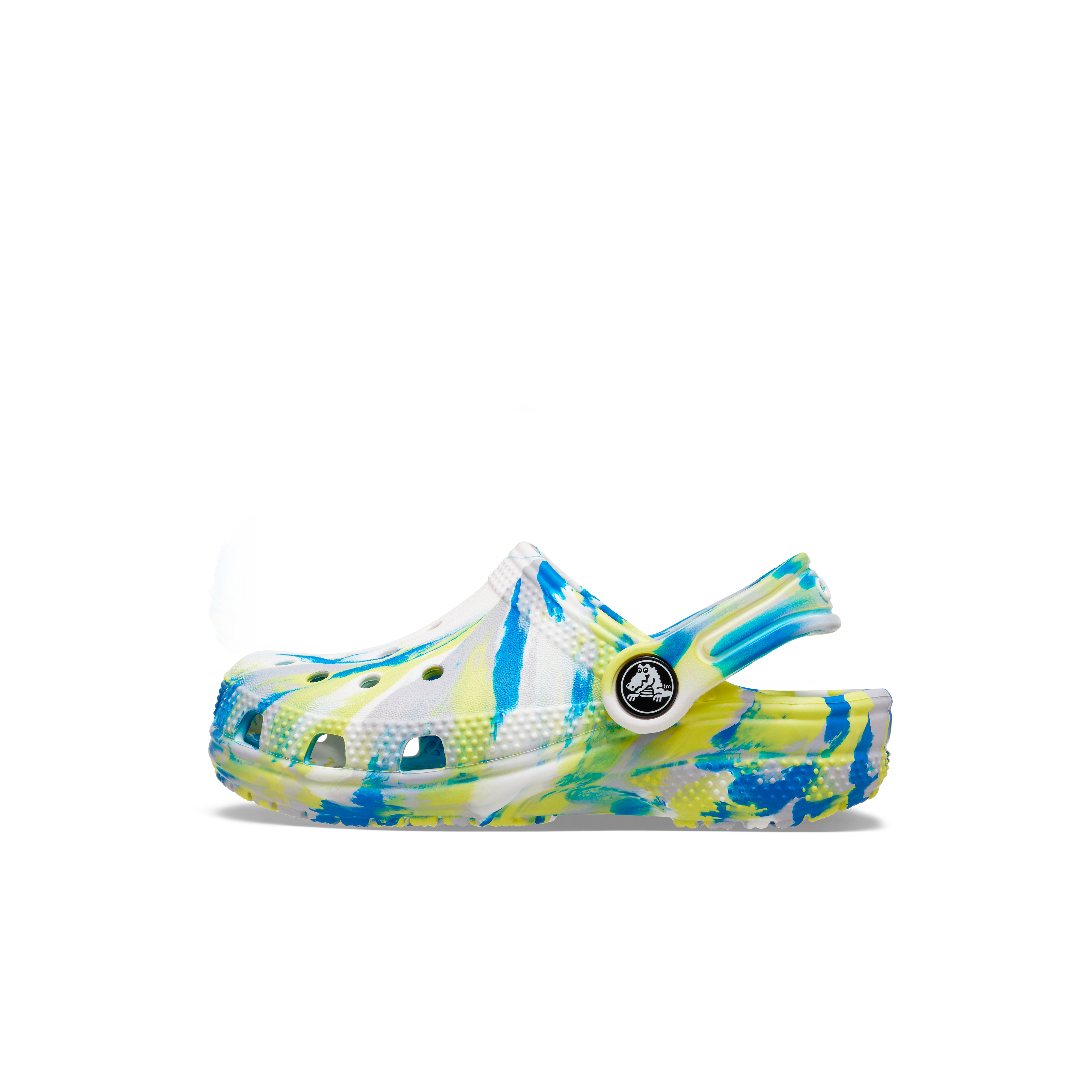 Crocs Classic Marbled "White/Blue/Yellow" Toddler Boys' Clog - MULTI-COLOR Thumbnail View 2
