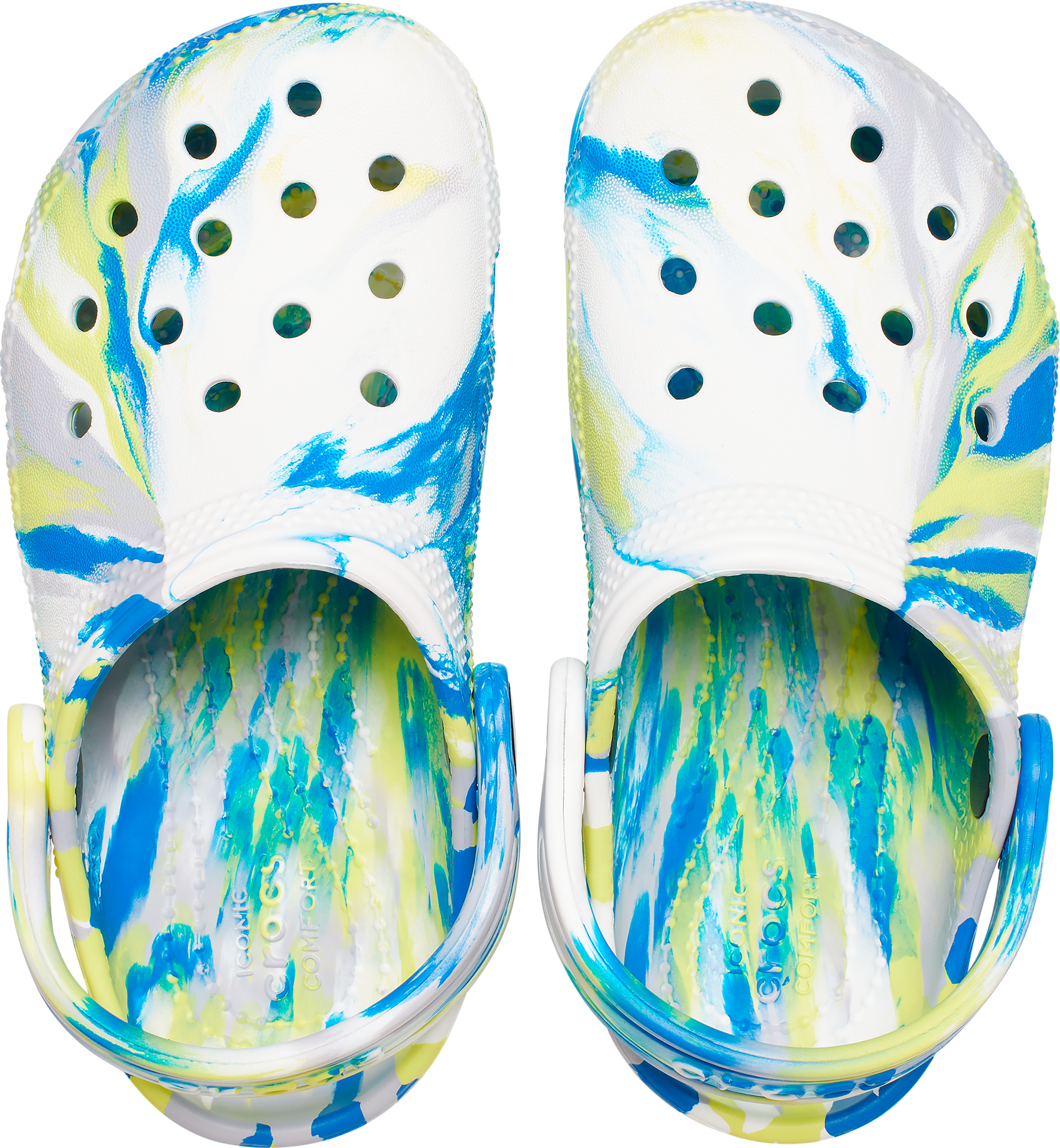 Blue yellow online crocs