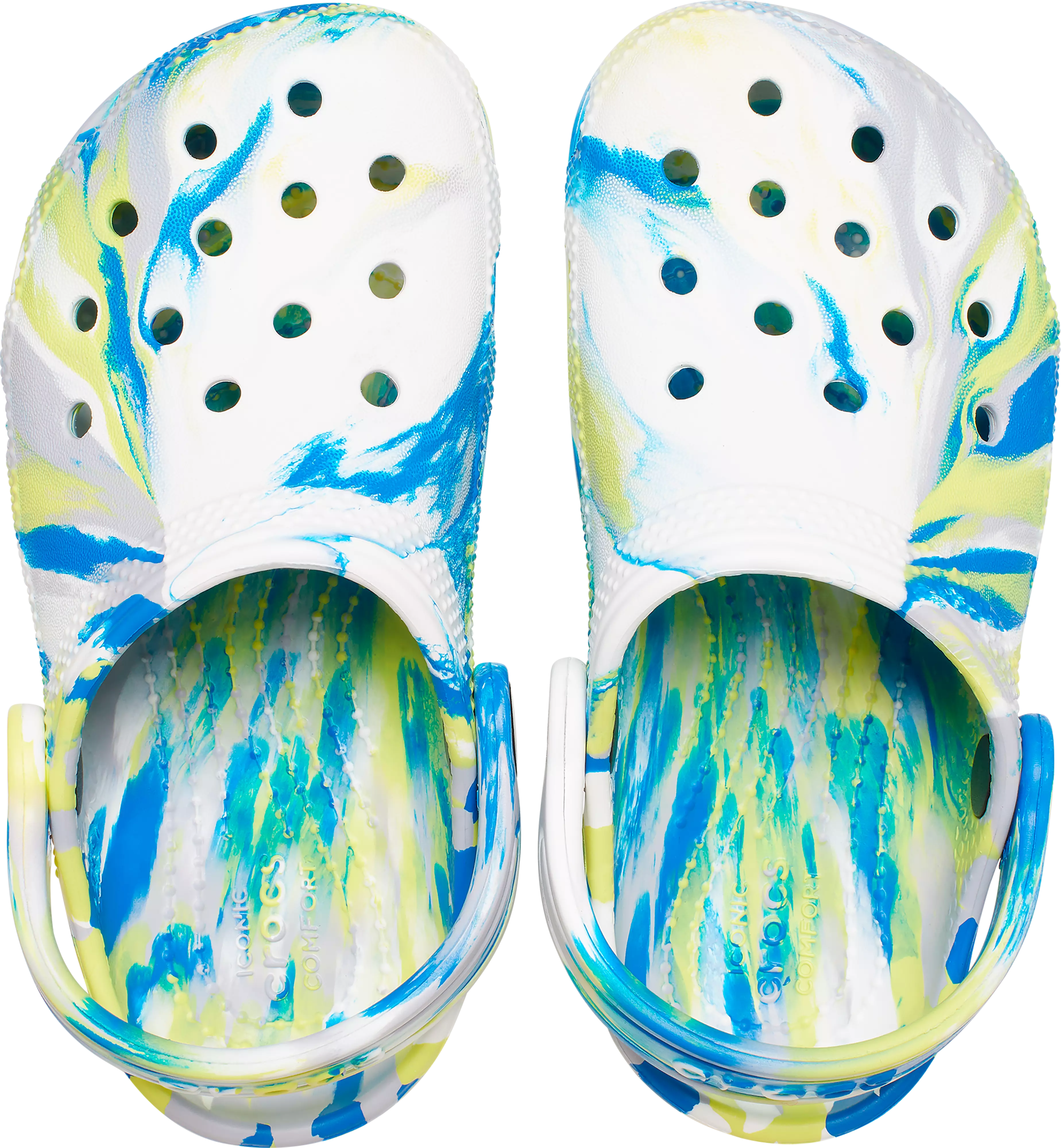 Crocs Classic Marbled "White/Blue/Yellow" Toddler Boys' Clog - MULTI-COLOR
