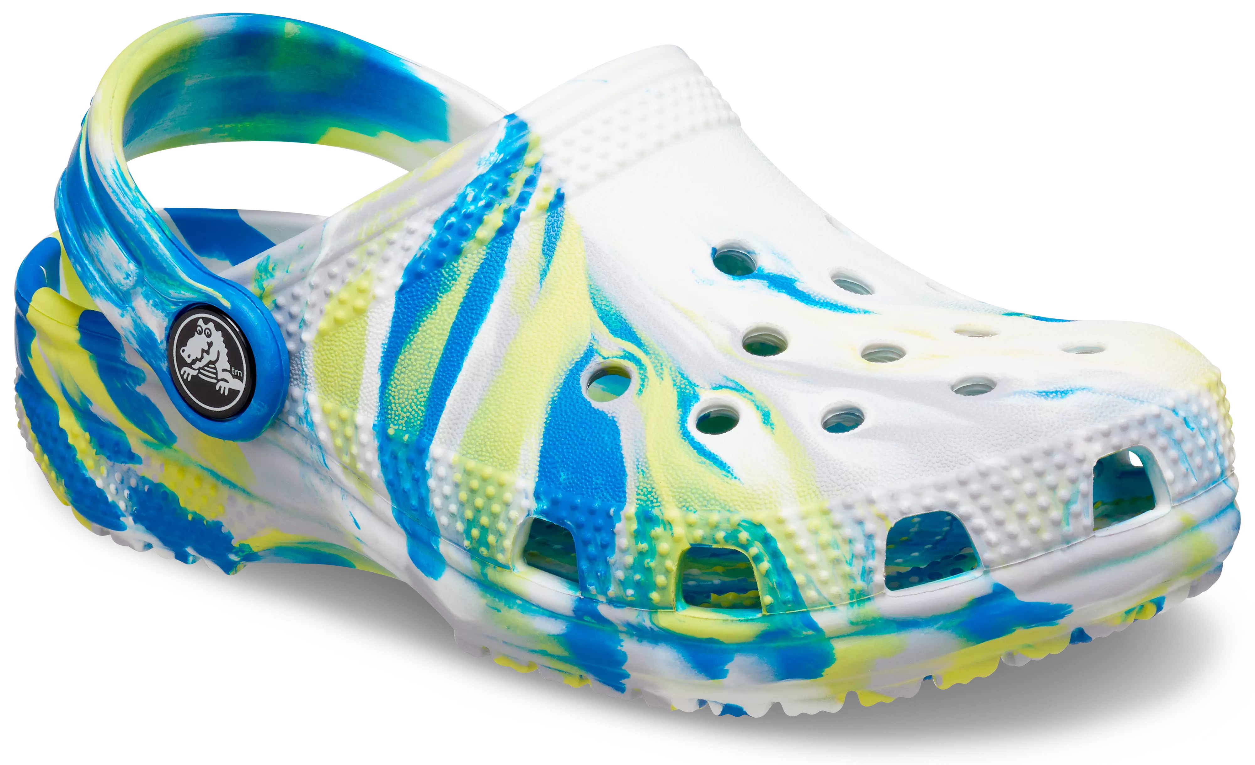 Crocs Classic Marbled "White/Blue/Yellow" Toddler Boys' Clog - MULTI-COLOR