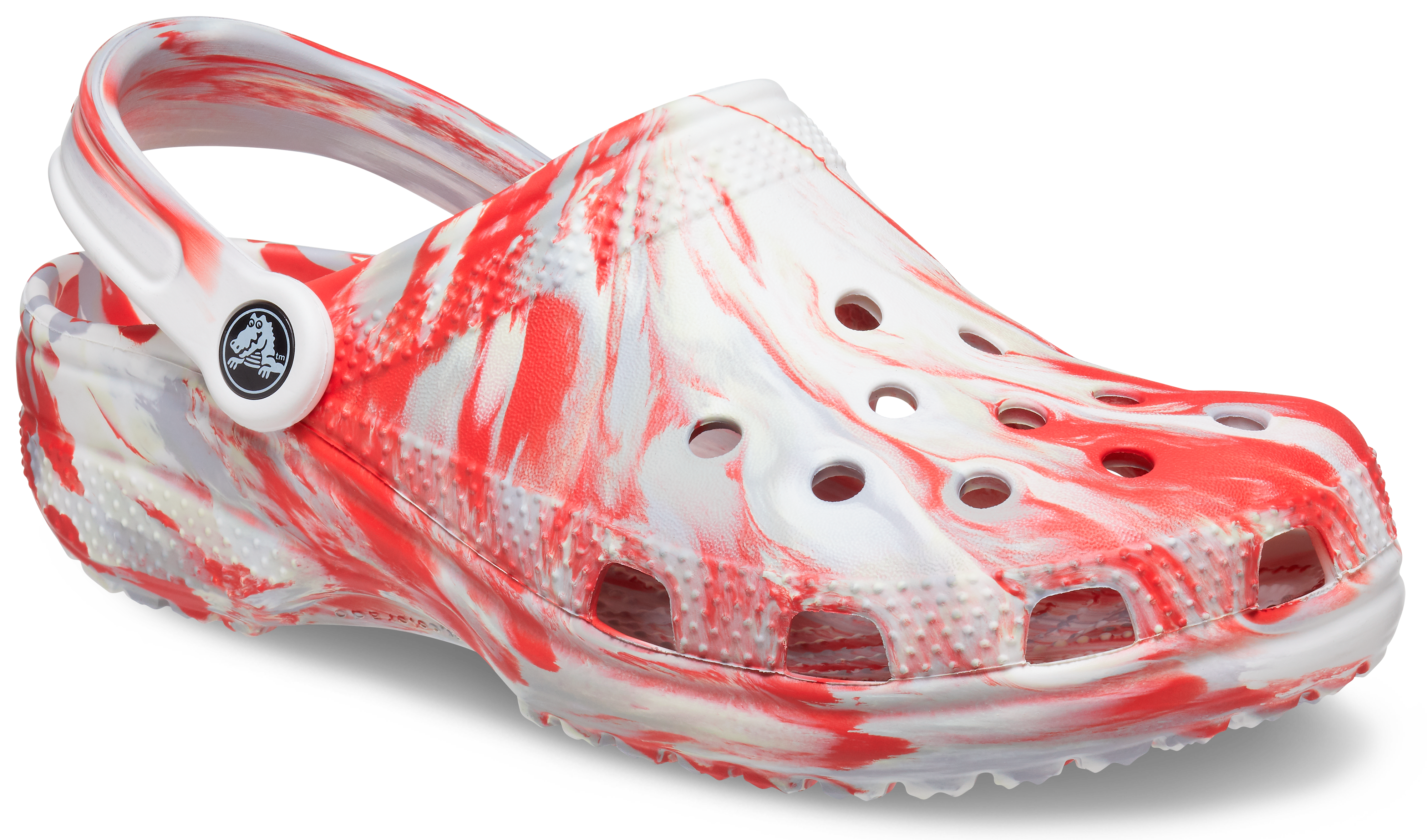 Crocs Classic Marbled Red White Men s Clog