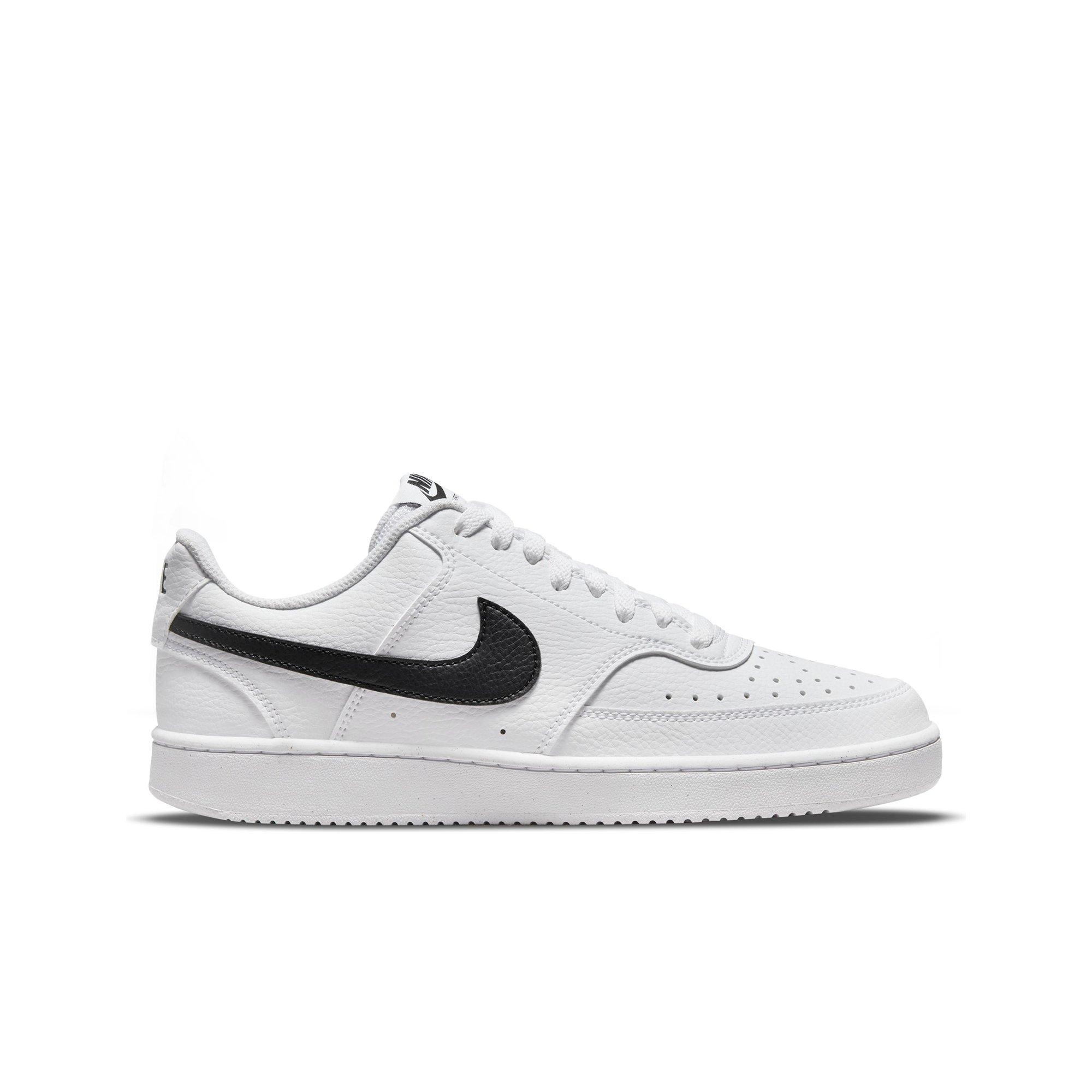 White nikes shop black check