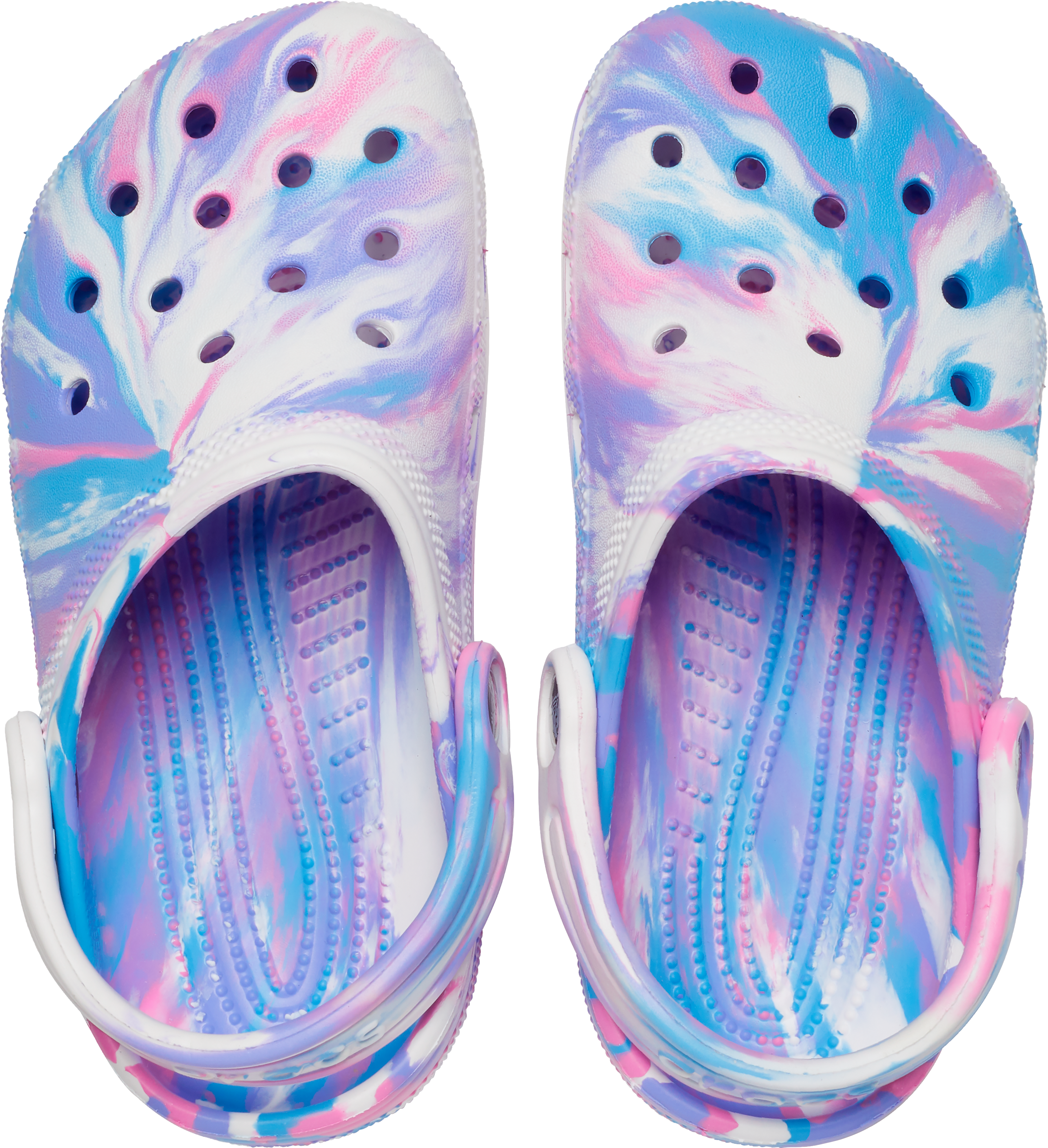 Blue and store pink crocs