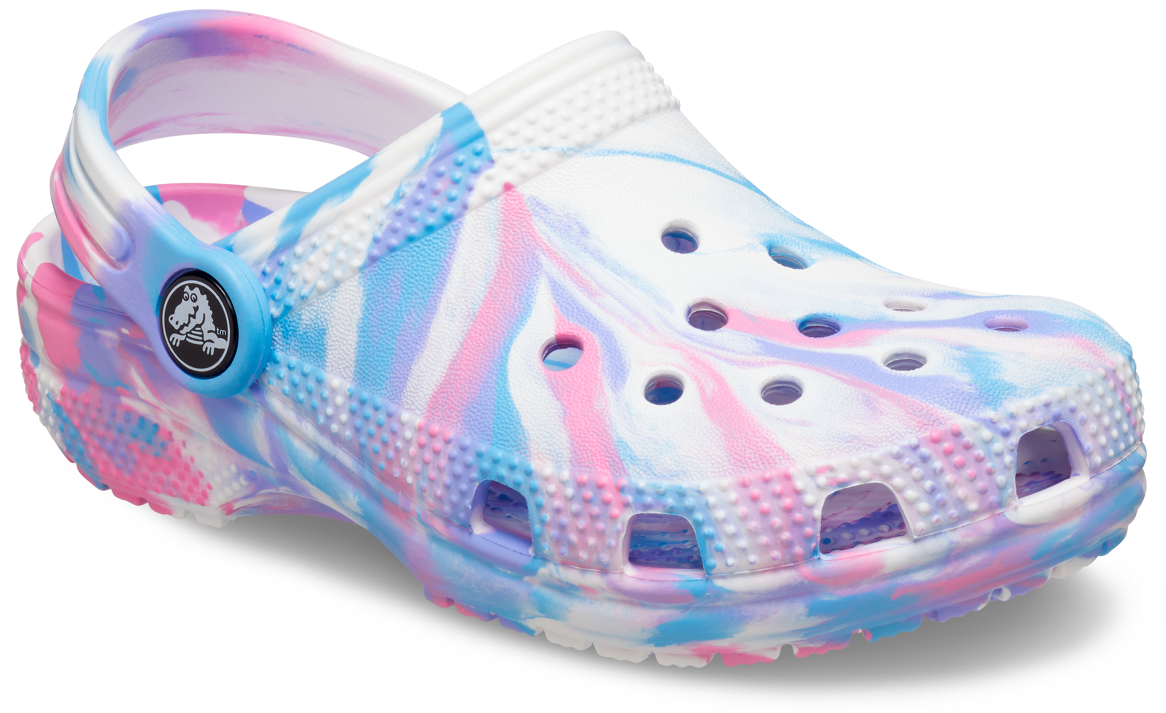 Blue and outlet pink crocs