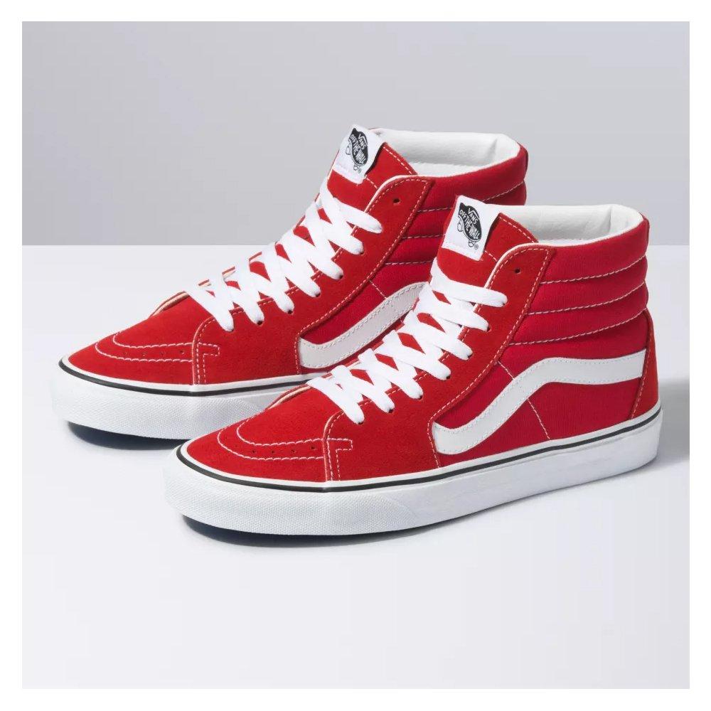 Red high cheap top vans shoes