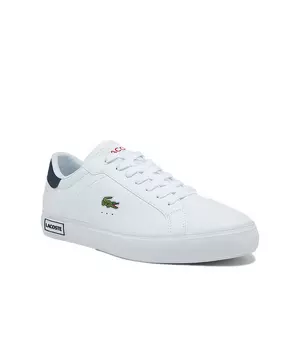 Lacoste Powercourt Leather 0721 "White/Navy/Red" Men's Shoe | City