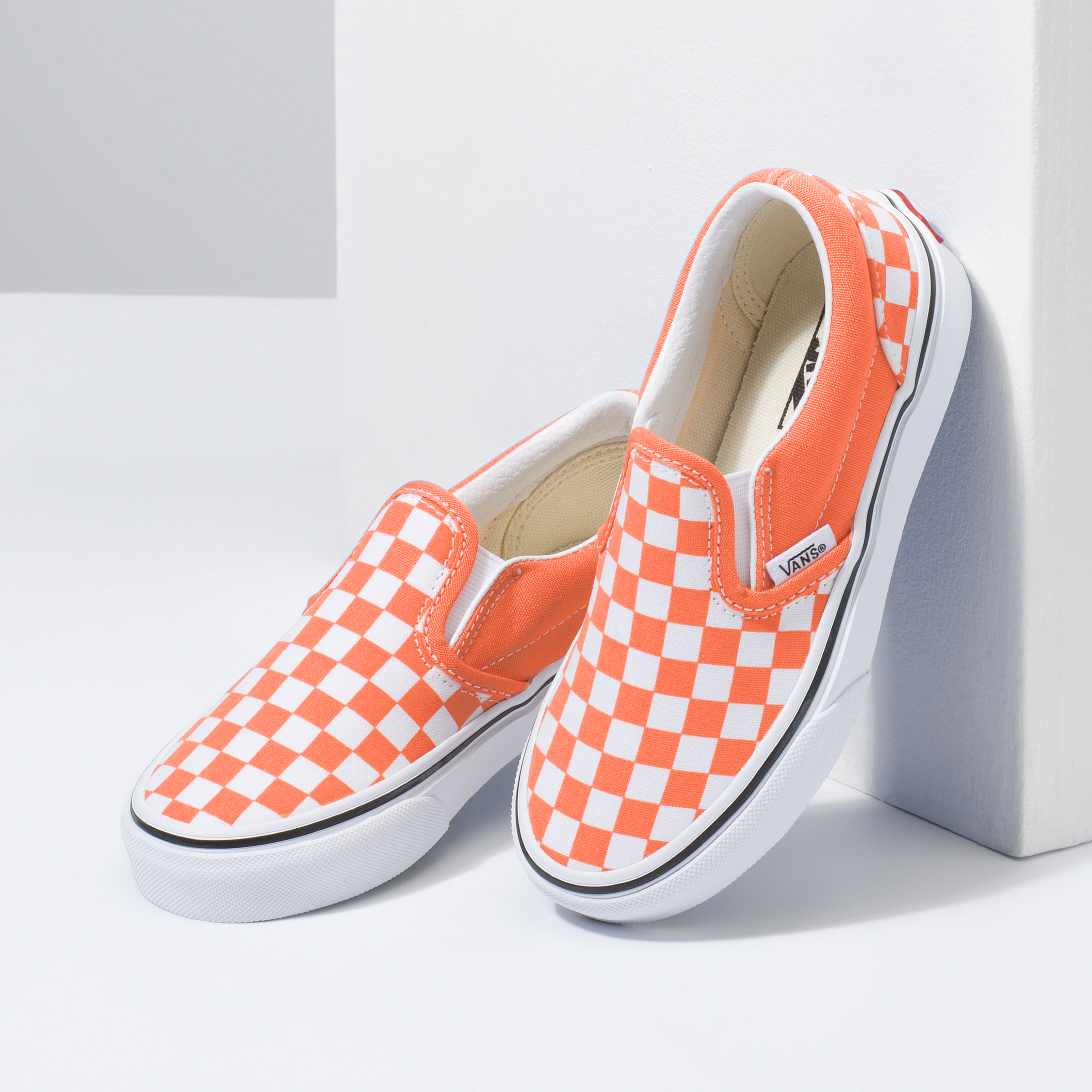 rust checkered vans