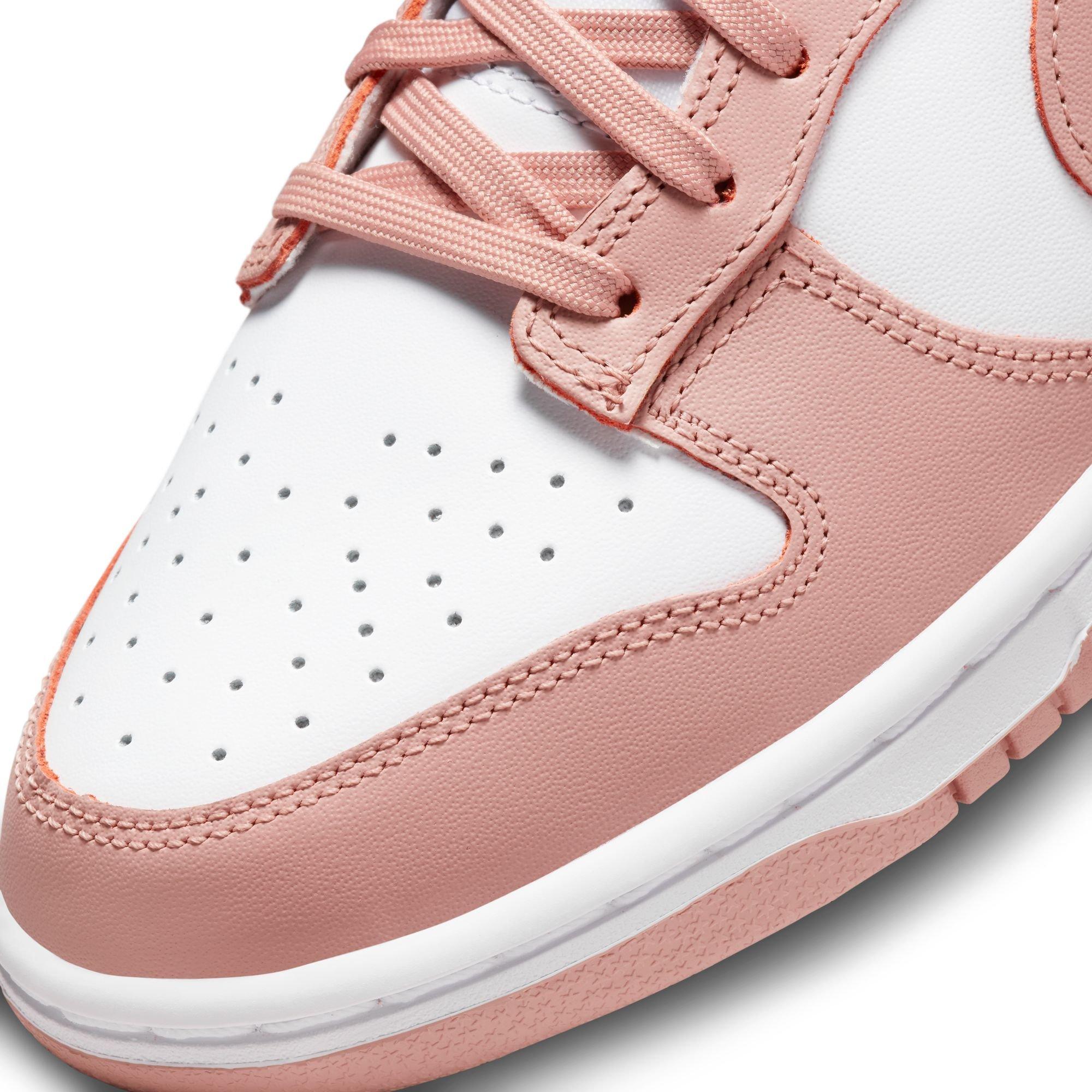 Nike Dunk Low "White/Rose Whisper" Women's Shoe - WHITE/PINK Thumbnail View 3