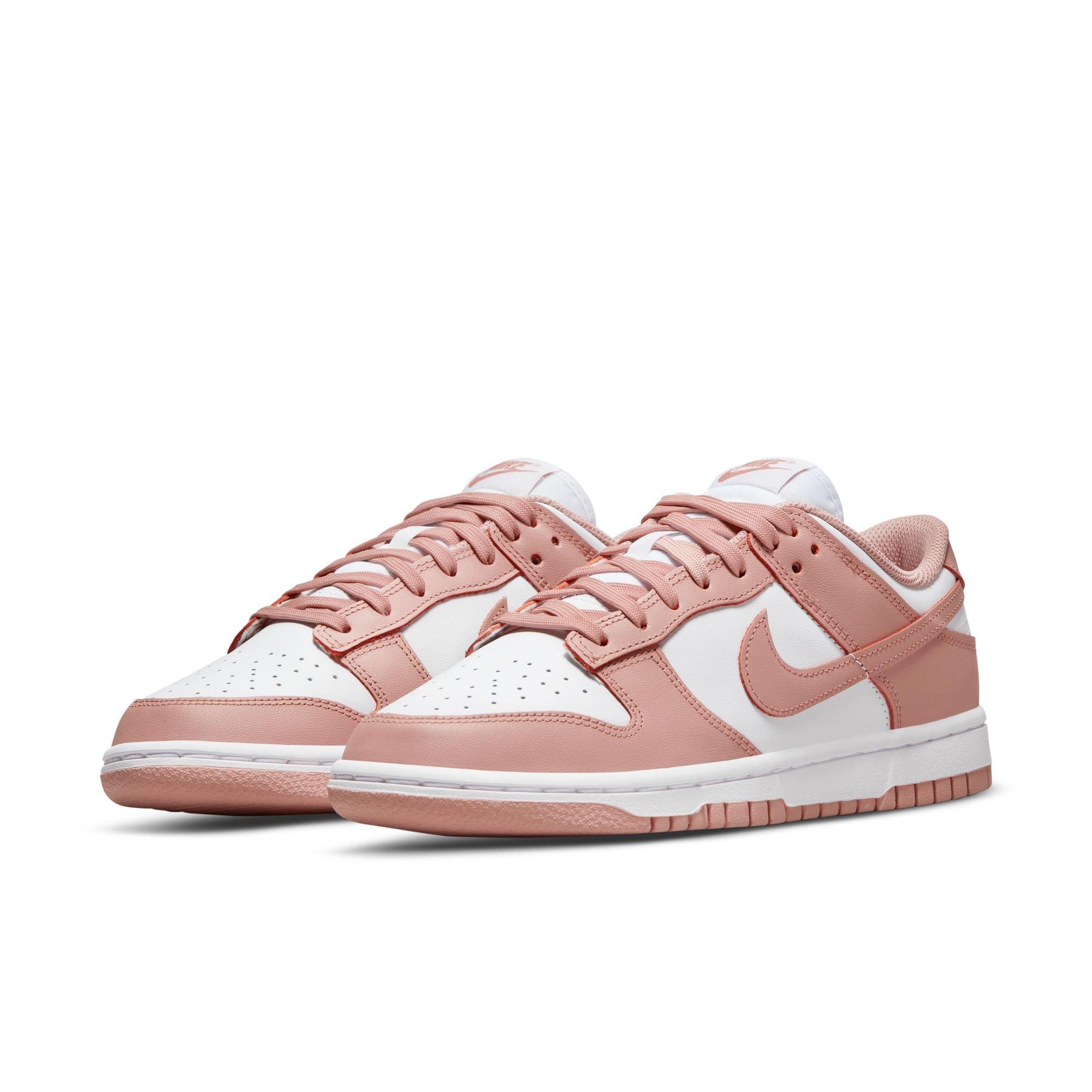 Nike Dunk Low "White/Rose Whisper" Women's Shoe - WHITE/PINK Thumbnail View 7