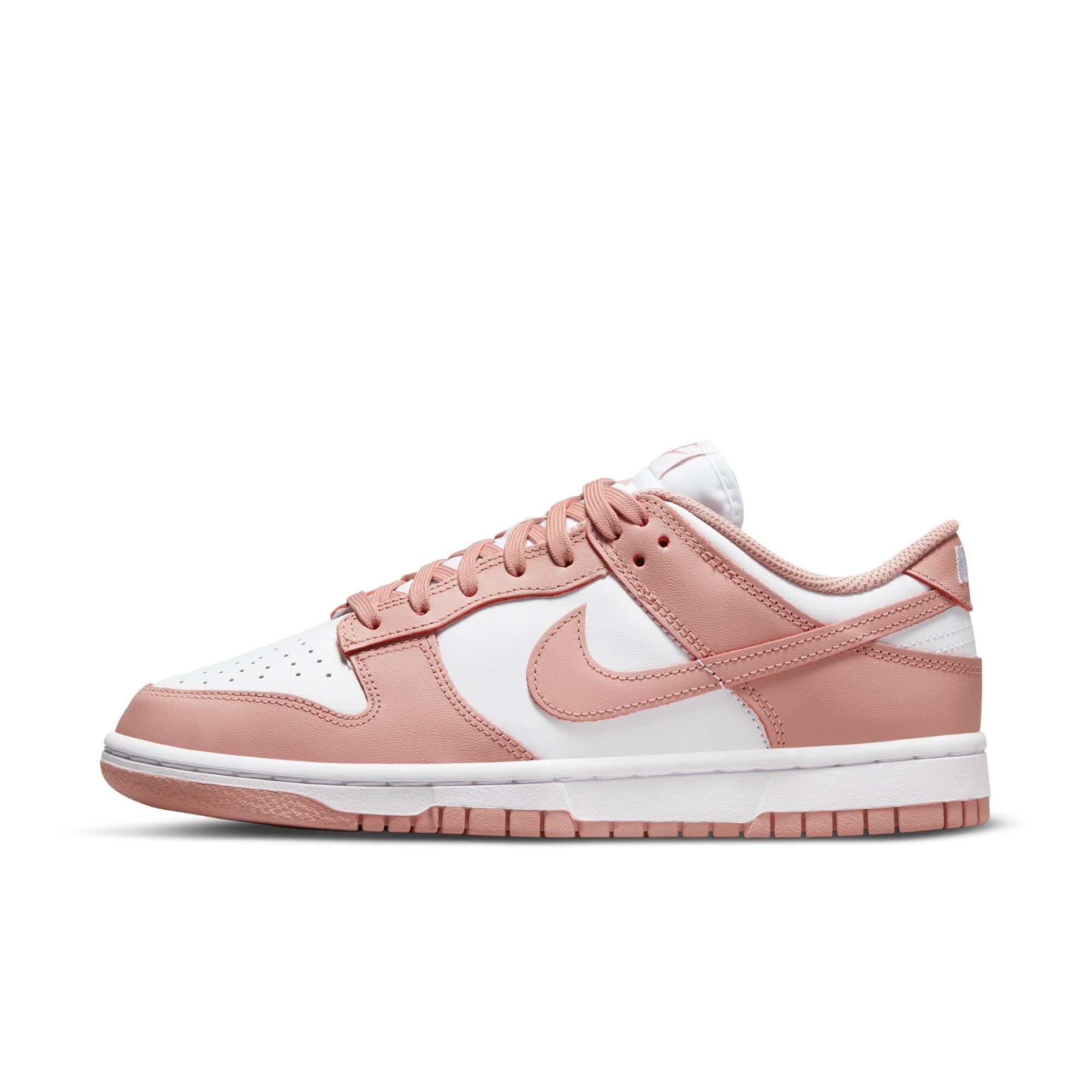 Nike Dunk Low "White/Rose Whisper" Women's Shoe - WHITE/PINK Thumbnail View 5