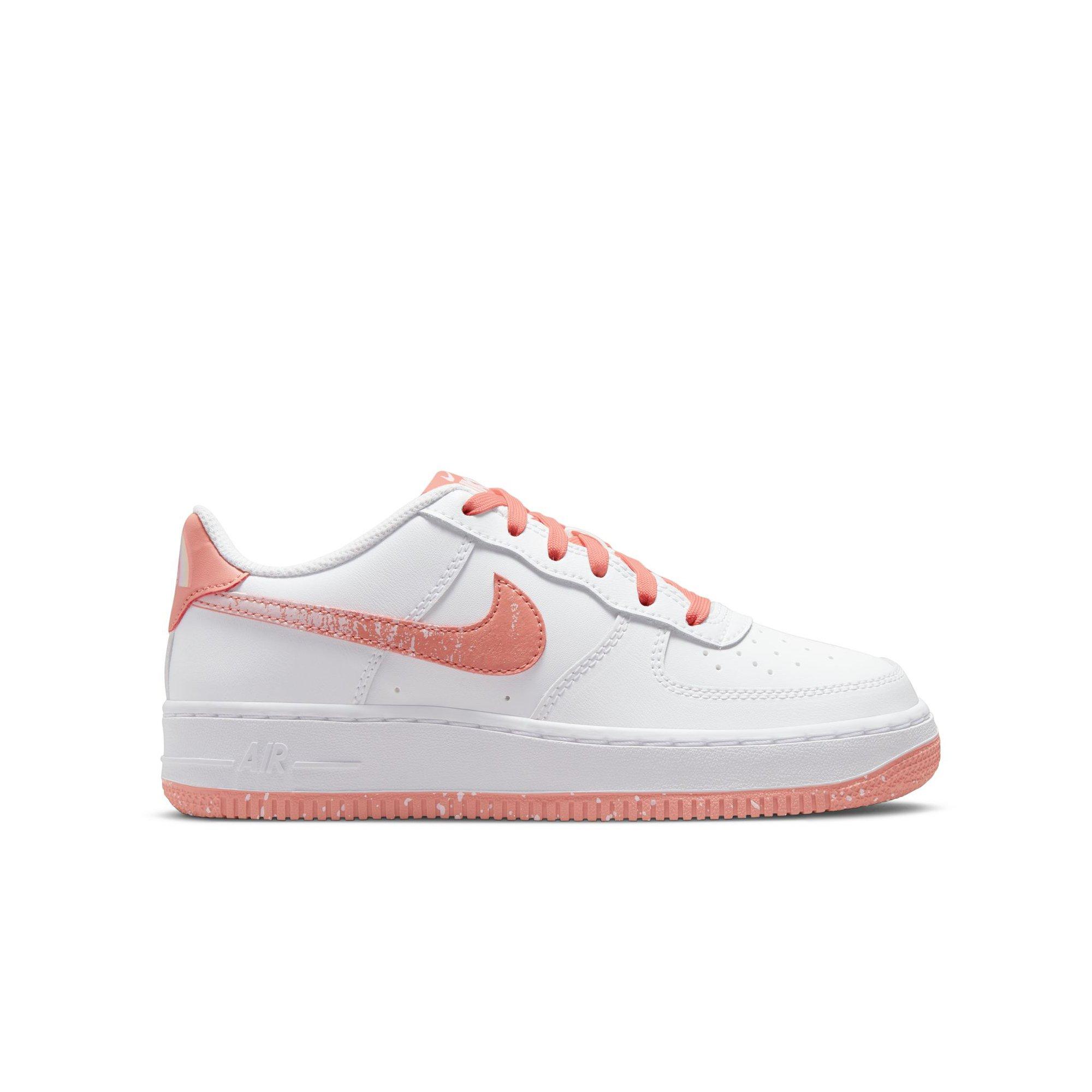 Nike Air Force 1 LV8 White/Lt Madder Root/Aura Grade School Girls' Shoe -  Hibbett