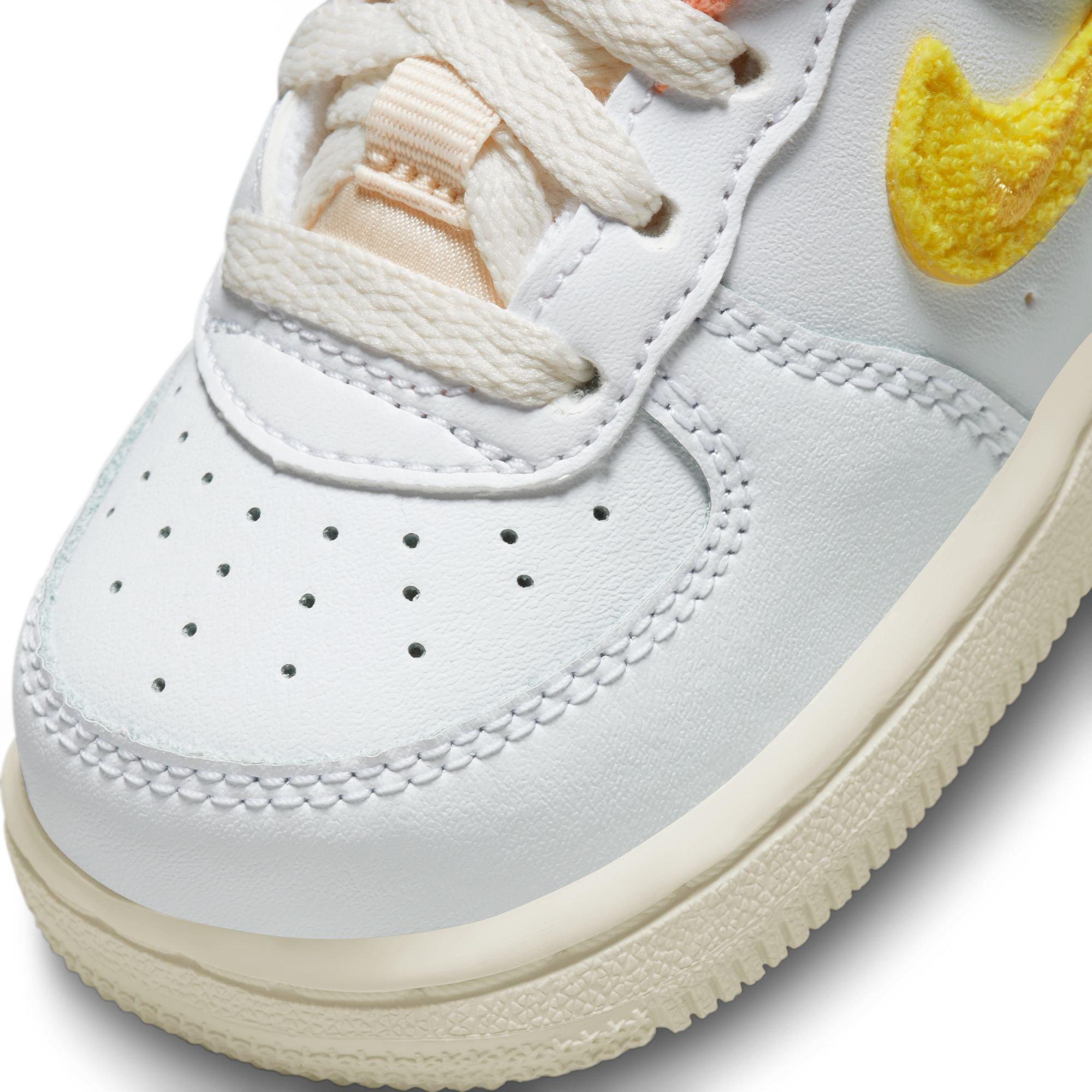 Nike TD Air Force 1 LV 8 - White / Yellow Strike / Phantom / Pearl