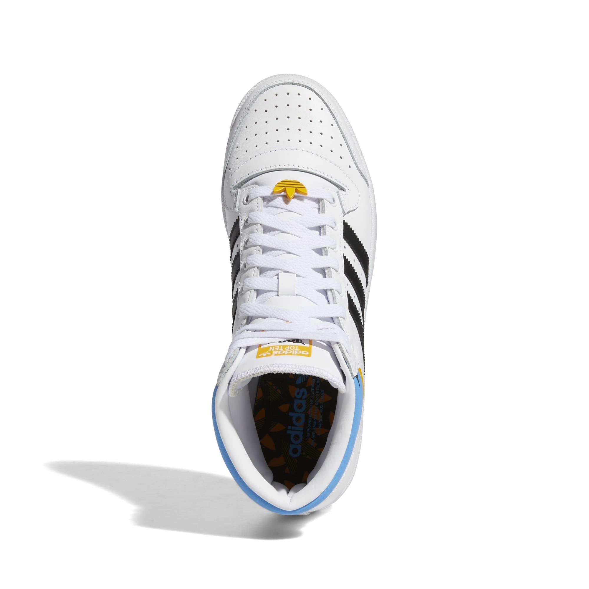 adidas Top Ten Hi White/Blue/Gold Men's Shoe - Hibbett