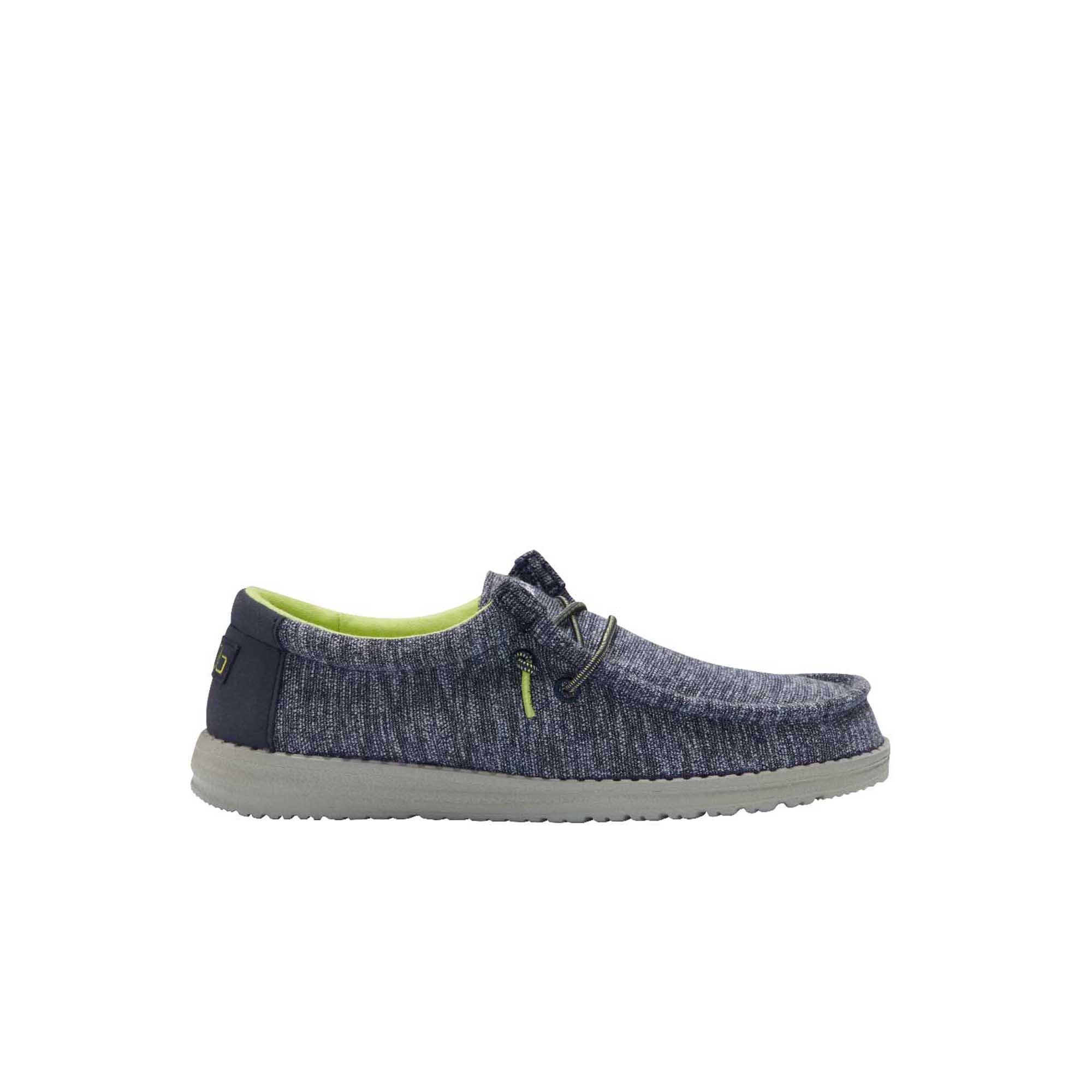 Hey Dude Wally Stretch "Navy/Lime" Preschool Boys' Shoe Hibbett City Gear