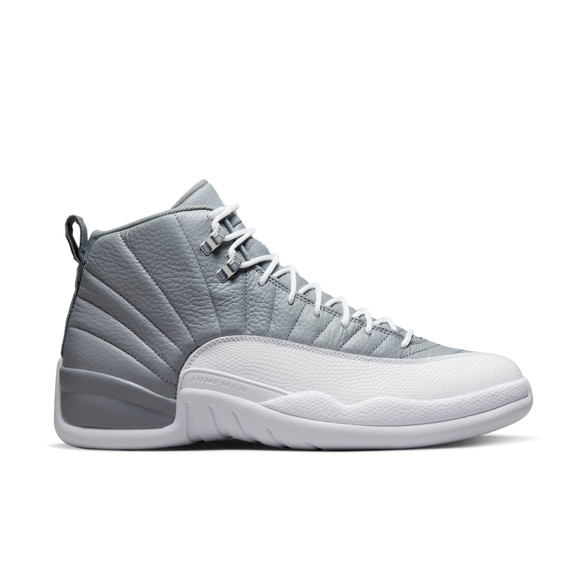 air jordan 12 grey and white