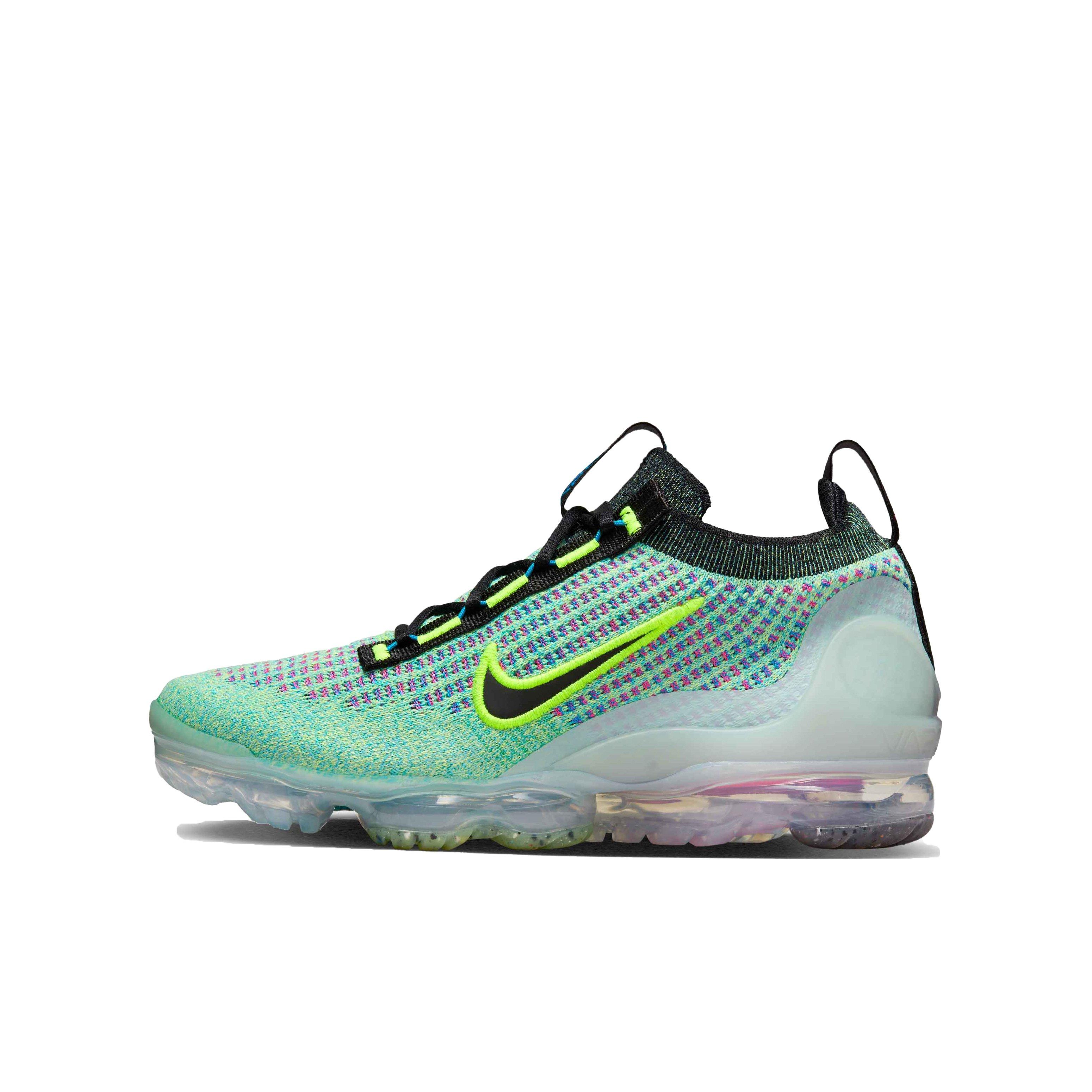 Nike Air VaporMax 2021 FK NN Grade School Girls' Volt/Black/Photo Blue/Metallic Silver Shoe