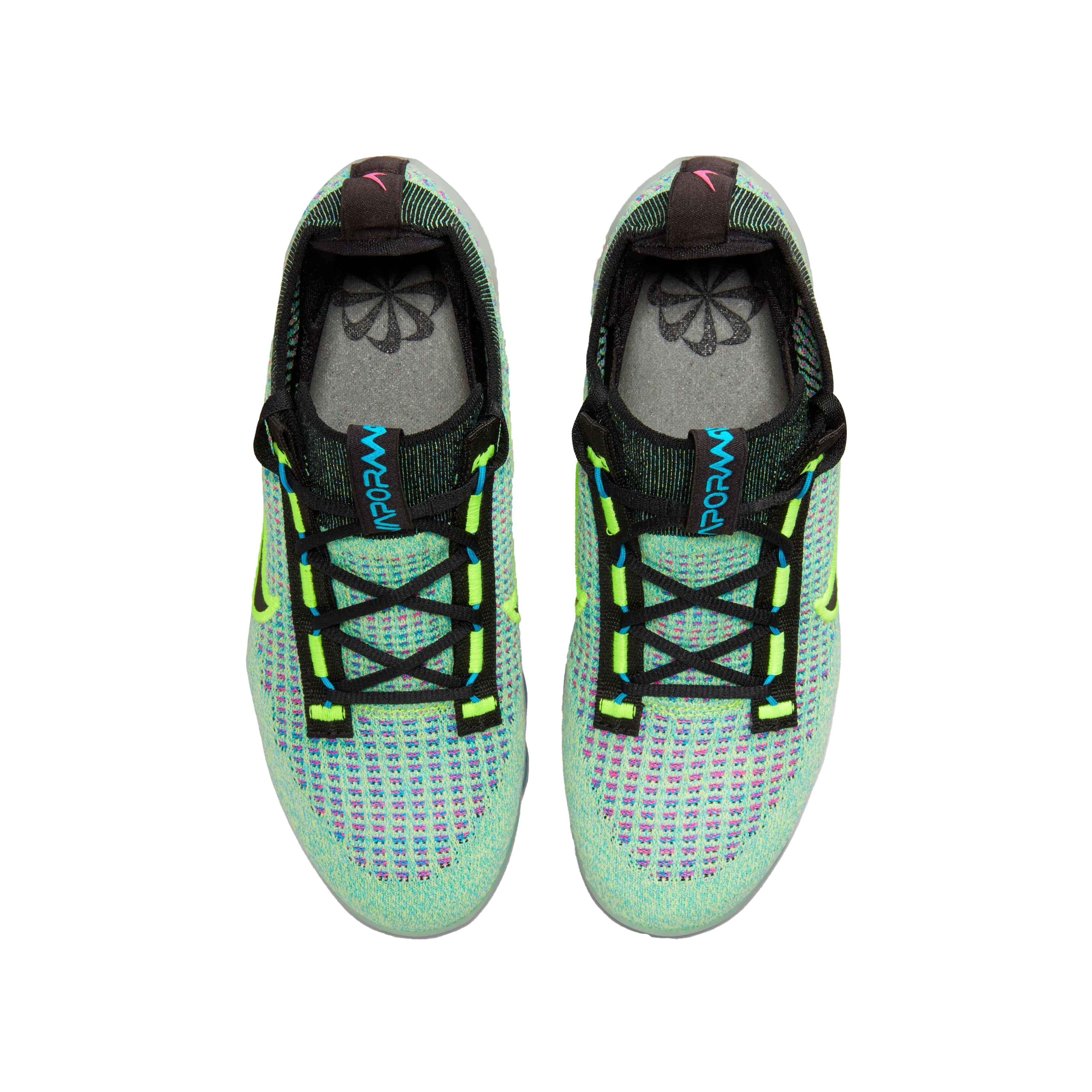 Nike Air VaporMax 2021 FK NN Grade School Girls' Volt/Black/Photo Blue/Metallic Silver Shoe