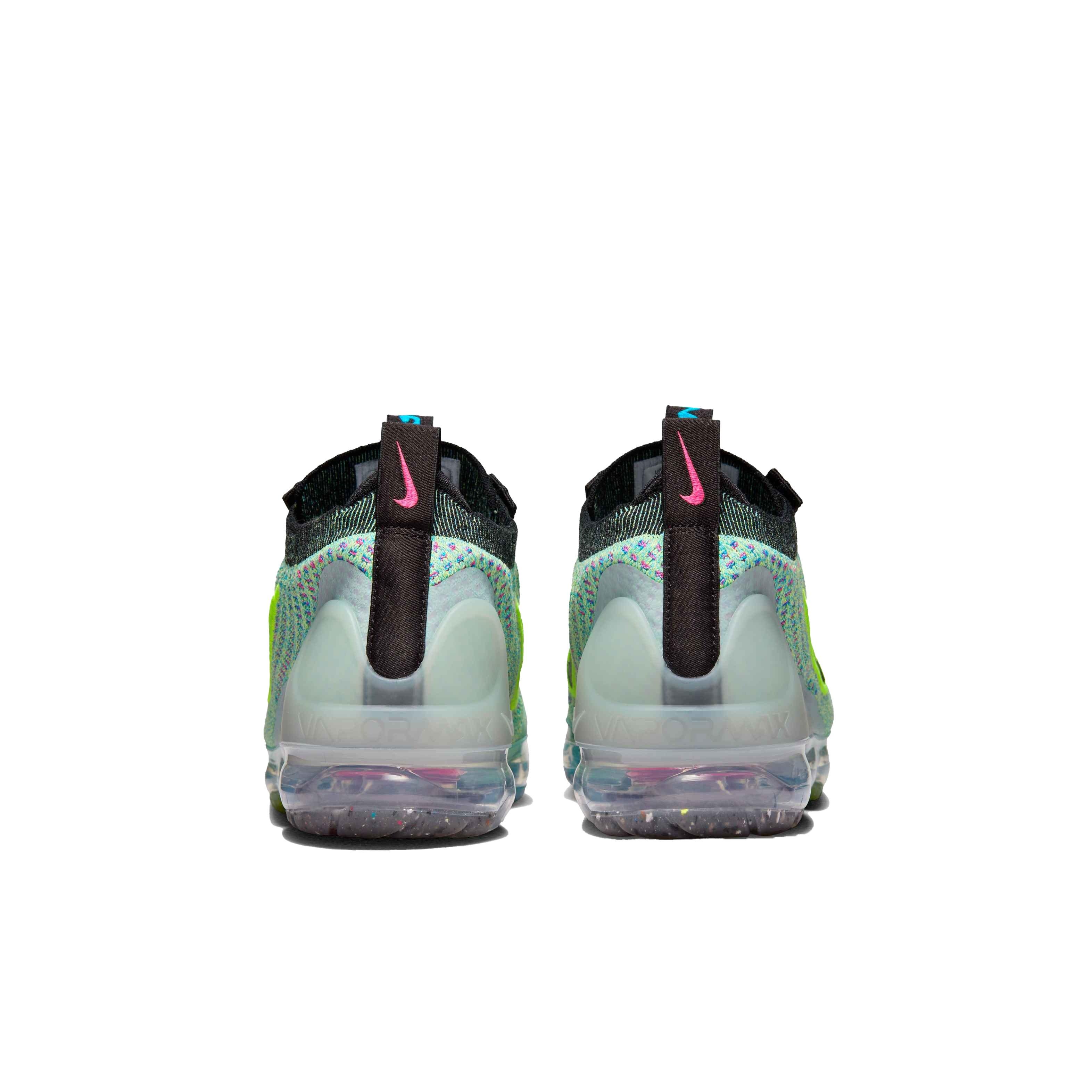 Nike Air VaporMax 2021 FK NN Grade School Girls' Volt/Black/Photo Blue/Metallic Silver Shoe