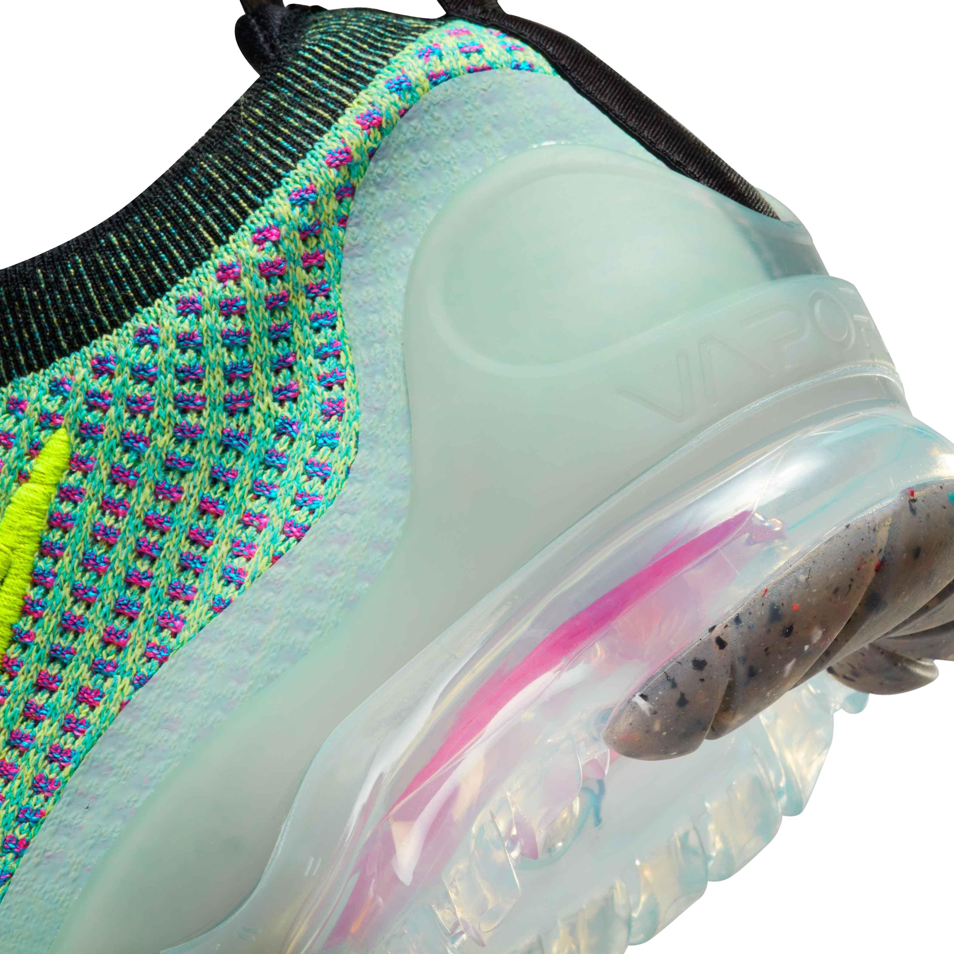 Nike Air VaporMax 2021 FK NN Grade School Girls' Volt/Black/Photo Blue/Metallic Silver Shoe