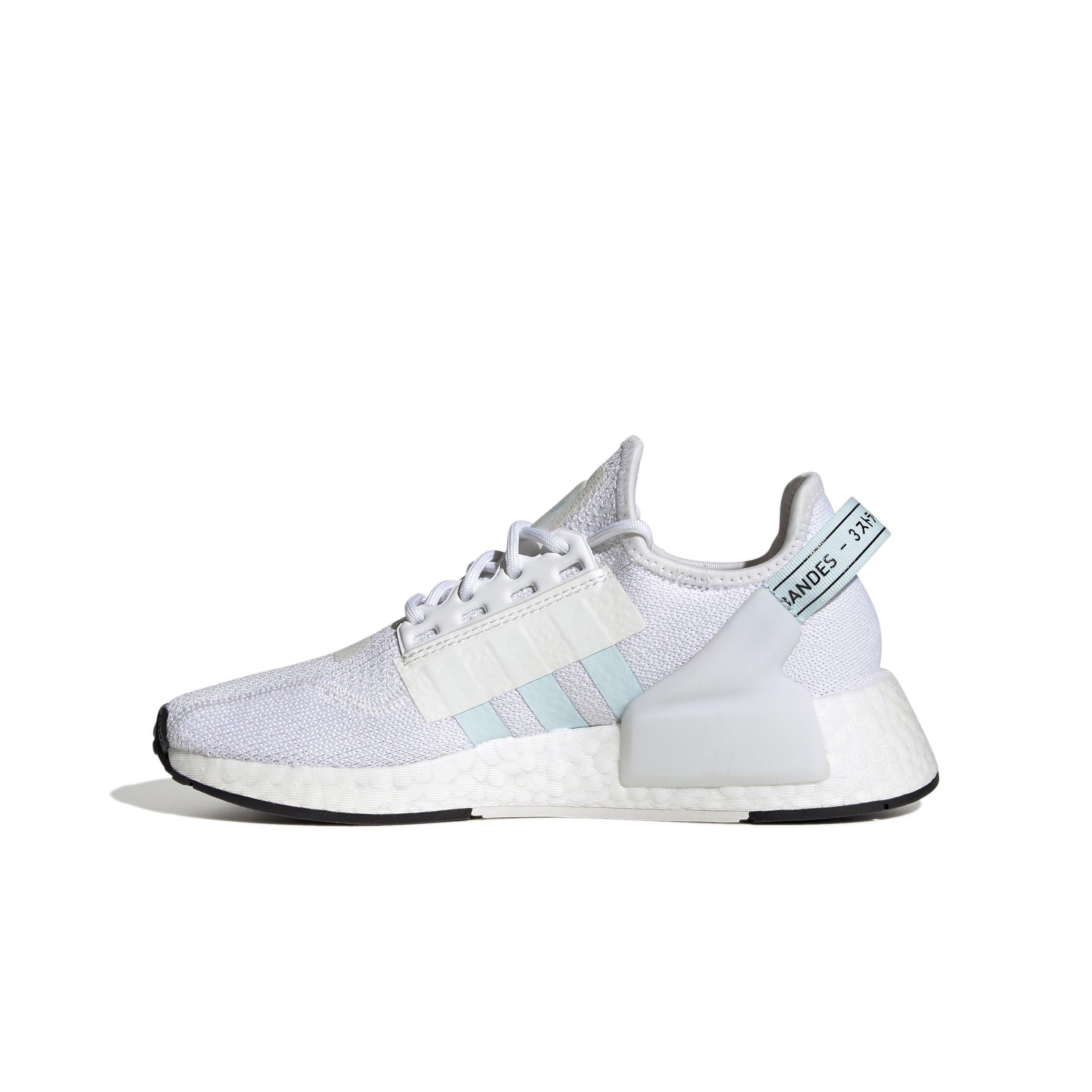 Adidas nmd white and light outlet blue