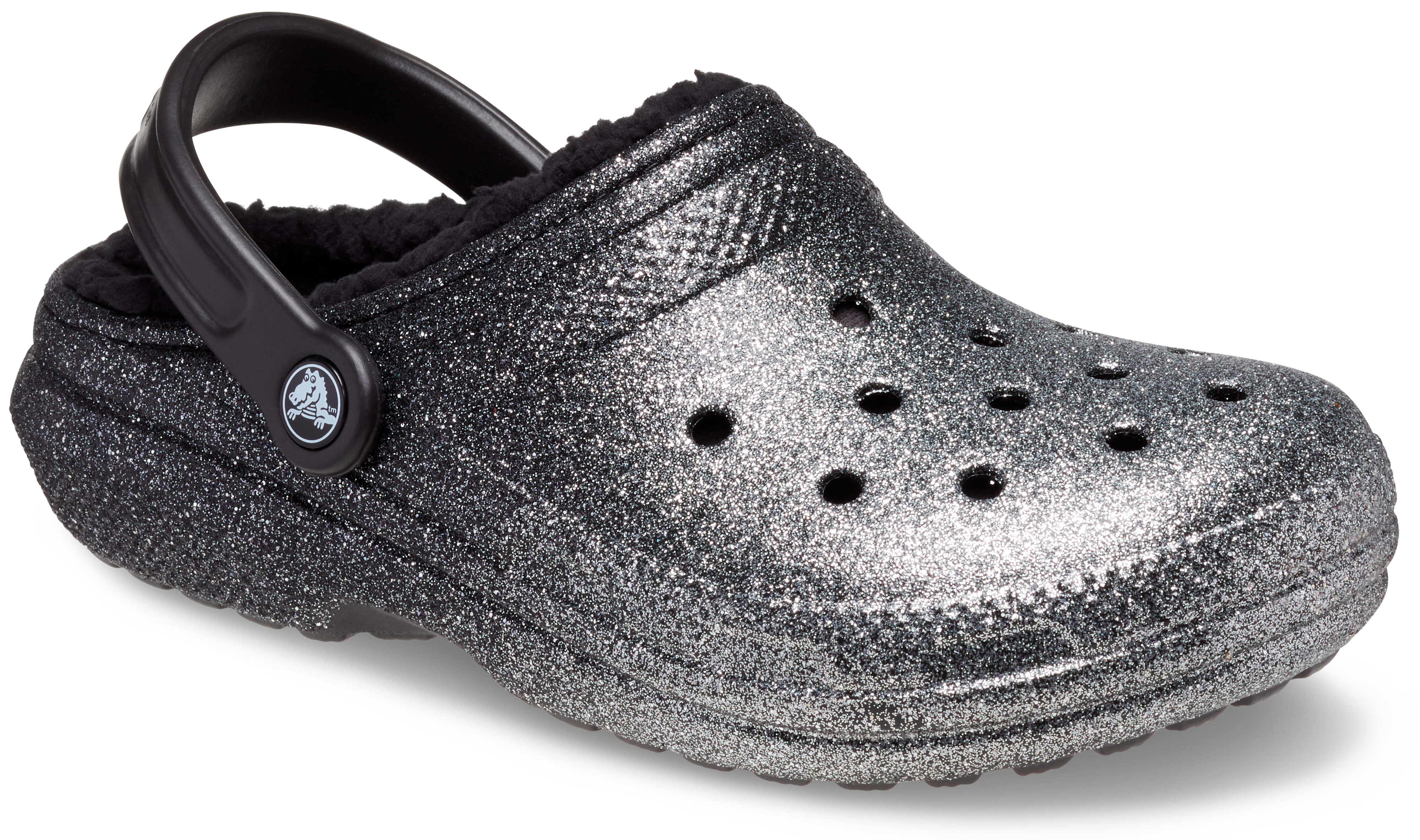 Silver crocs with discount glitter