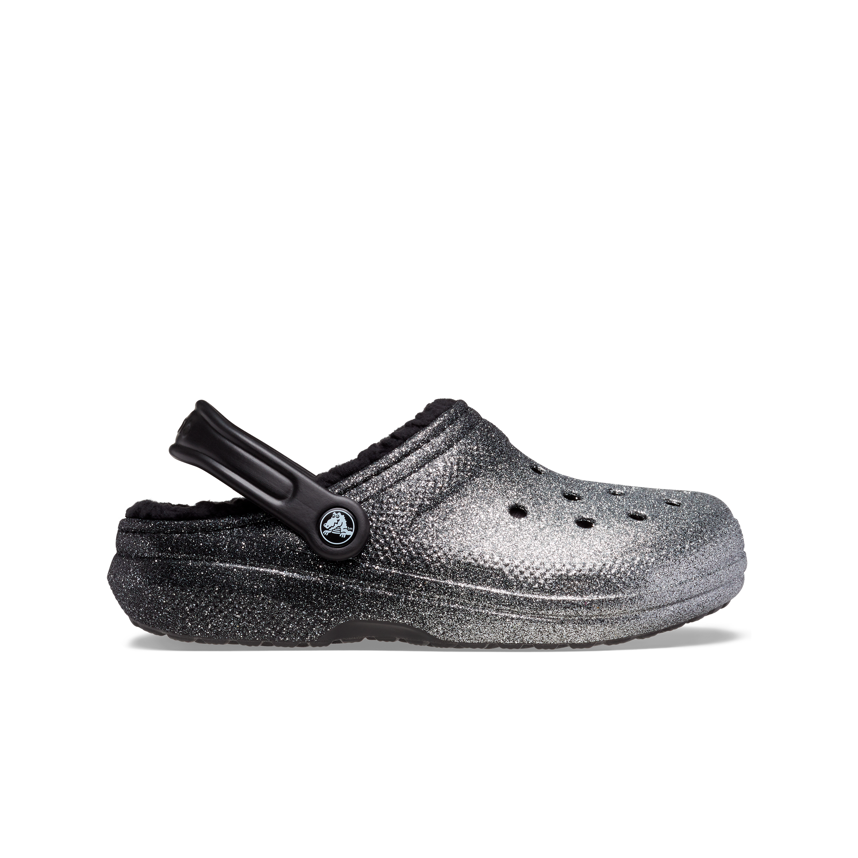 Silver fur crocs hot sale