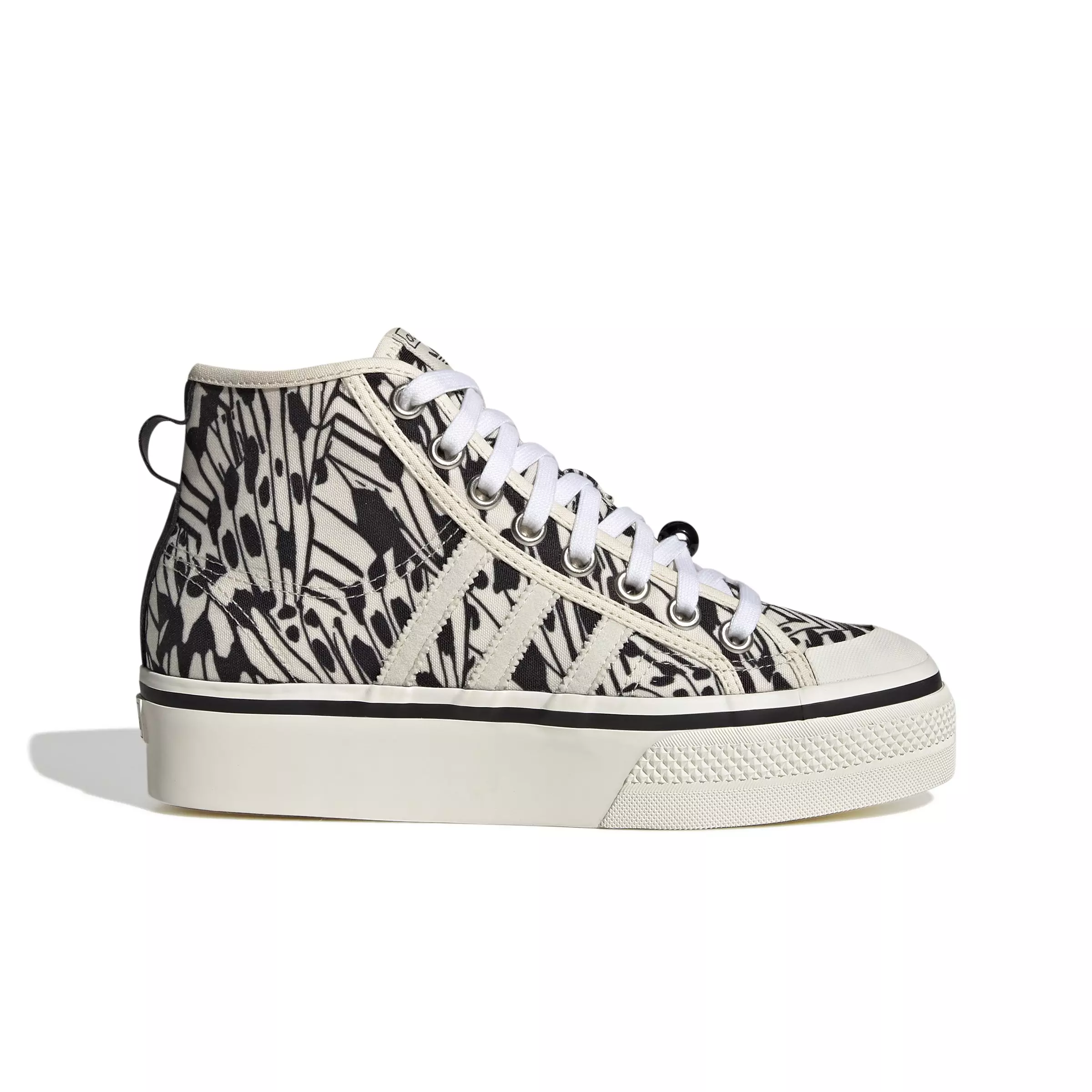 adidas Nizza Platform Mid "Black/White" Women's Shoe - BLACK/WHITE