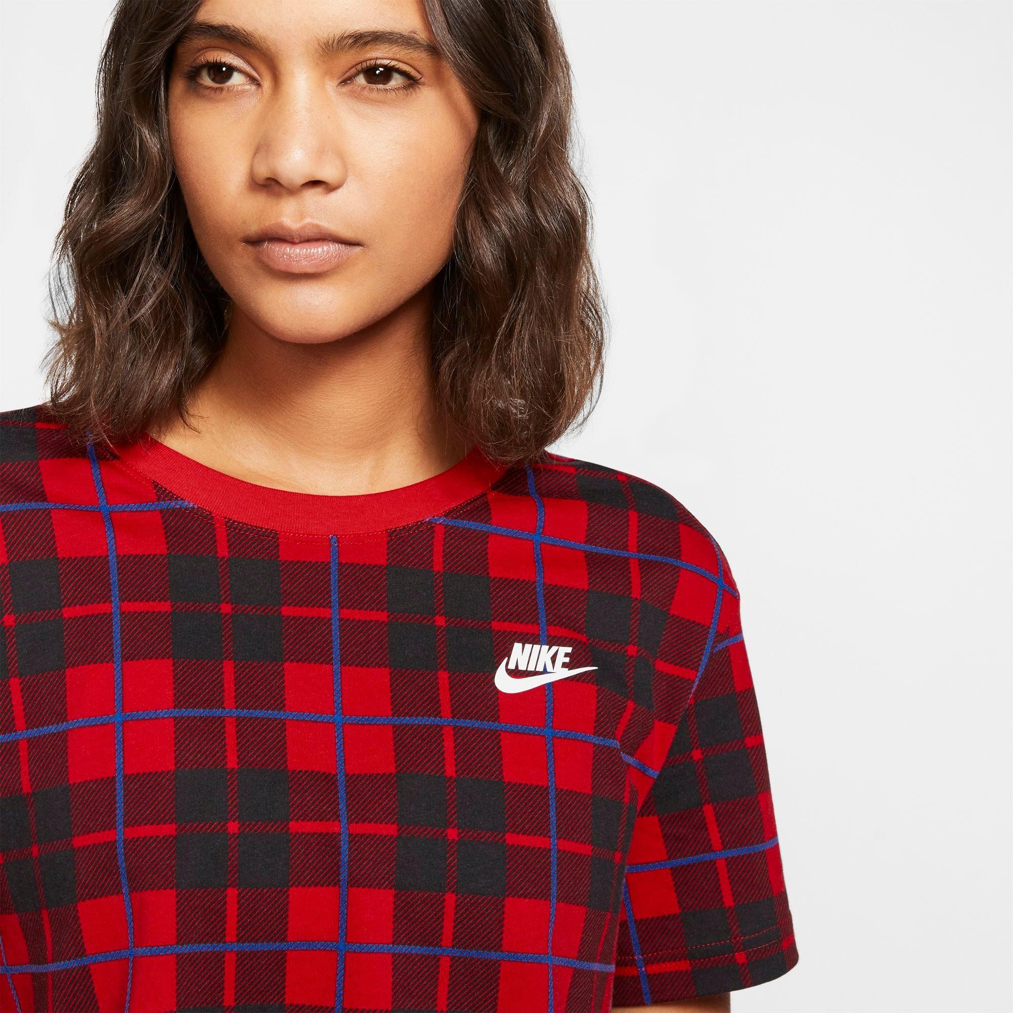 nike plaid crop top