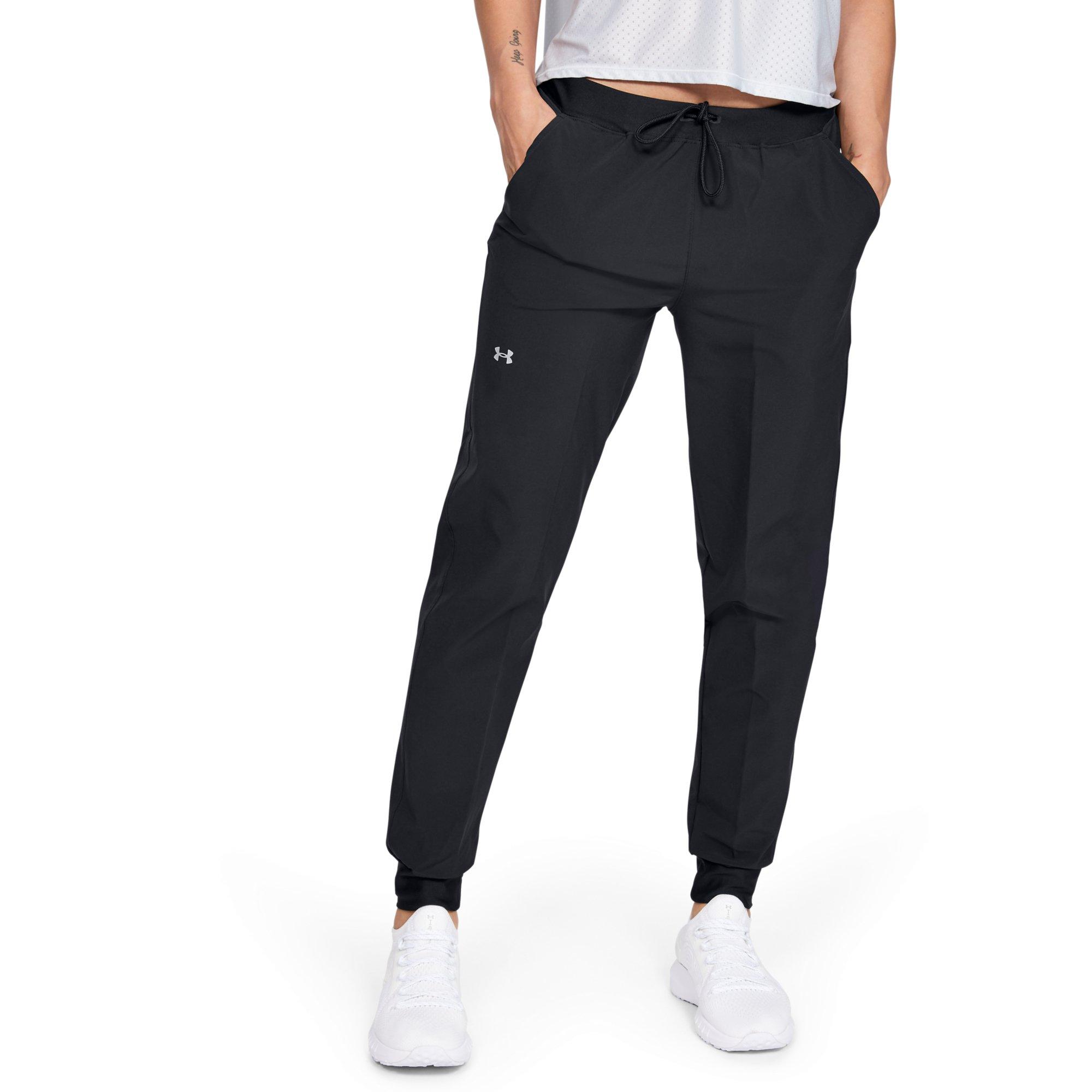  Under Armour Women's Armoursport Woven Pants, (001) Black / /  White, X-Small : Clothing, Shoes & Jewelry