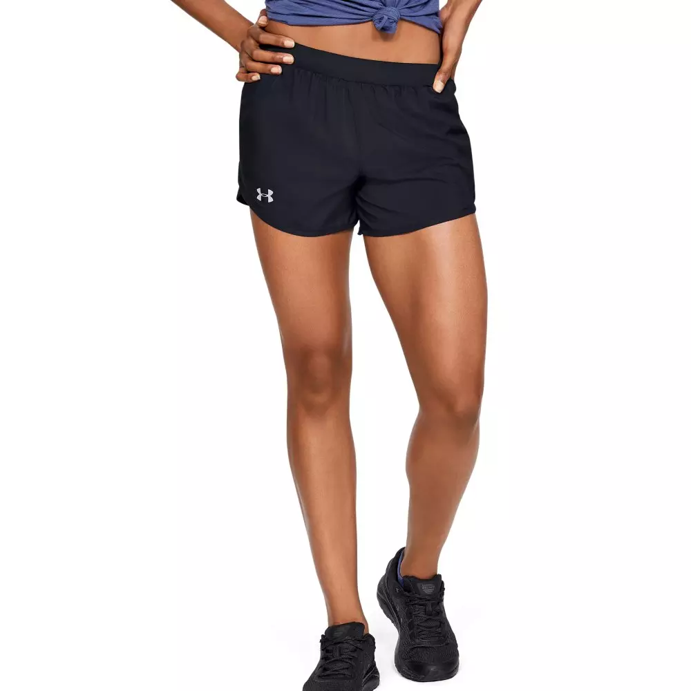 Under Armour Shorts Womens Black Athletic Mid Rise Drawstring Shorts Ladies