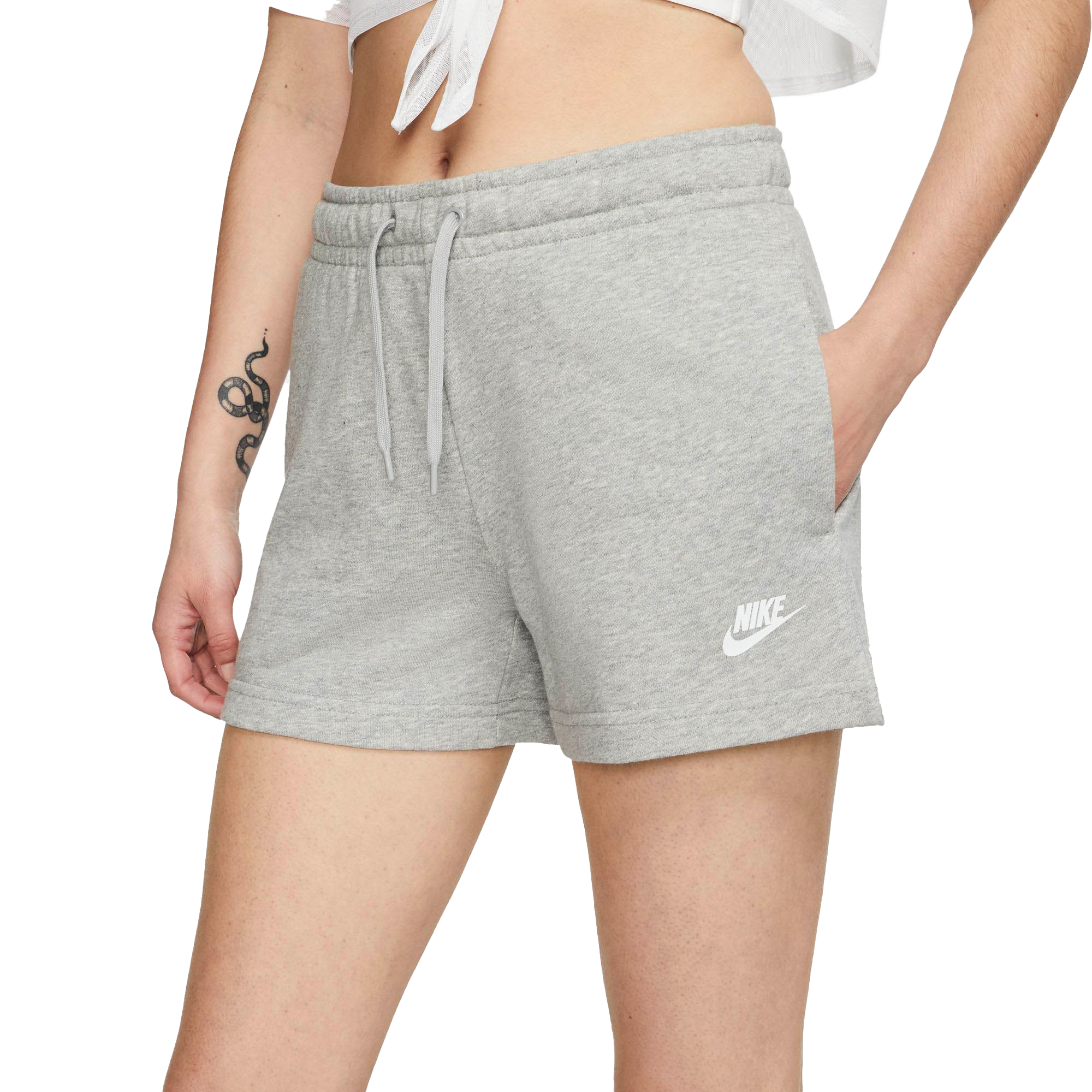 NIKE Sportswear Club Womens Fleece Shorts - HEATHER GRAY