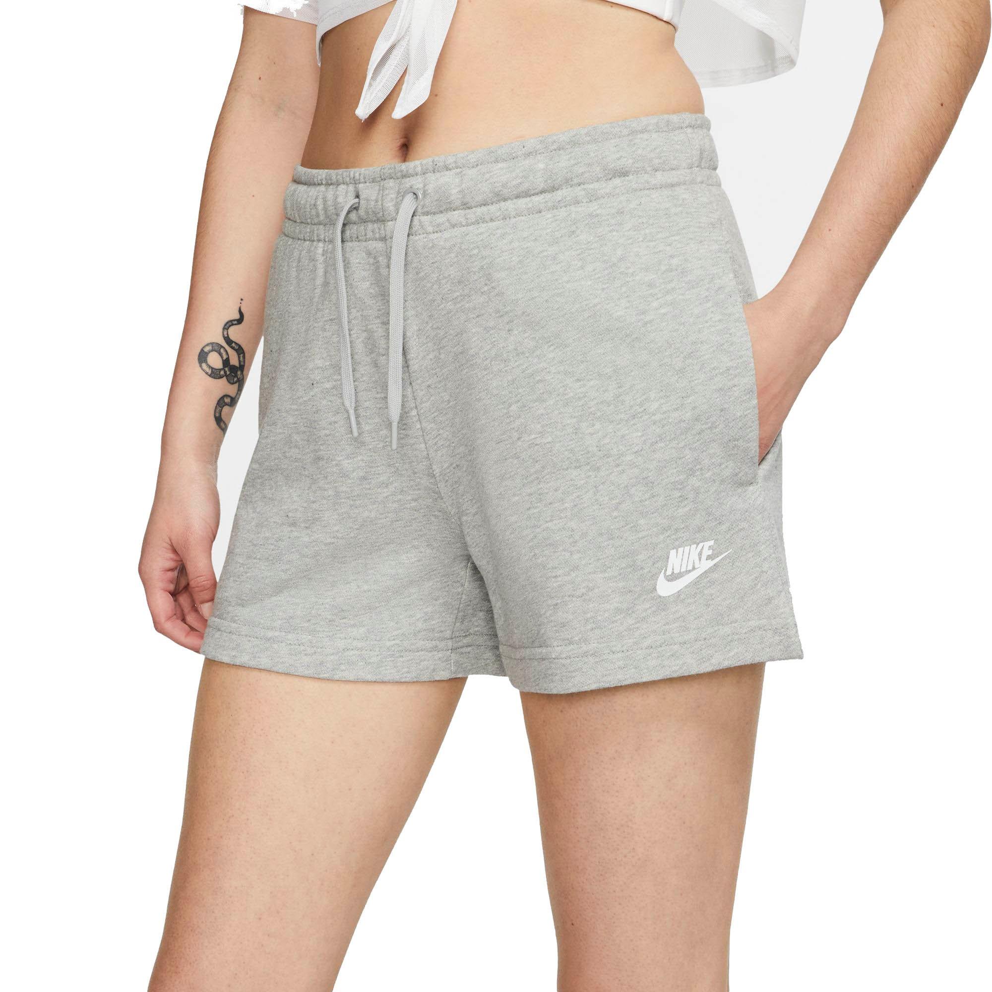 grey nike sweat shorts womens