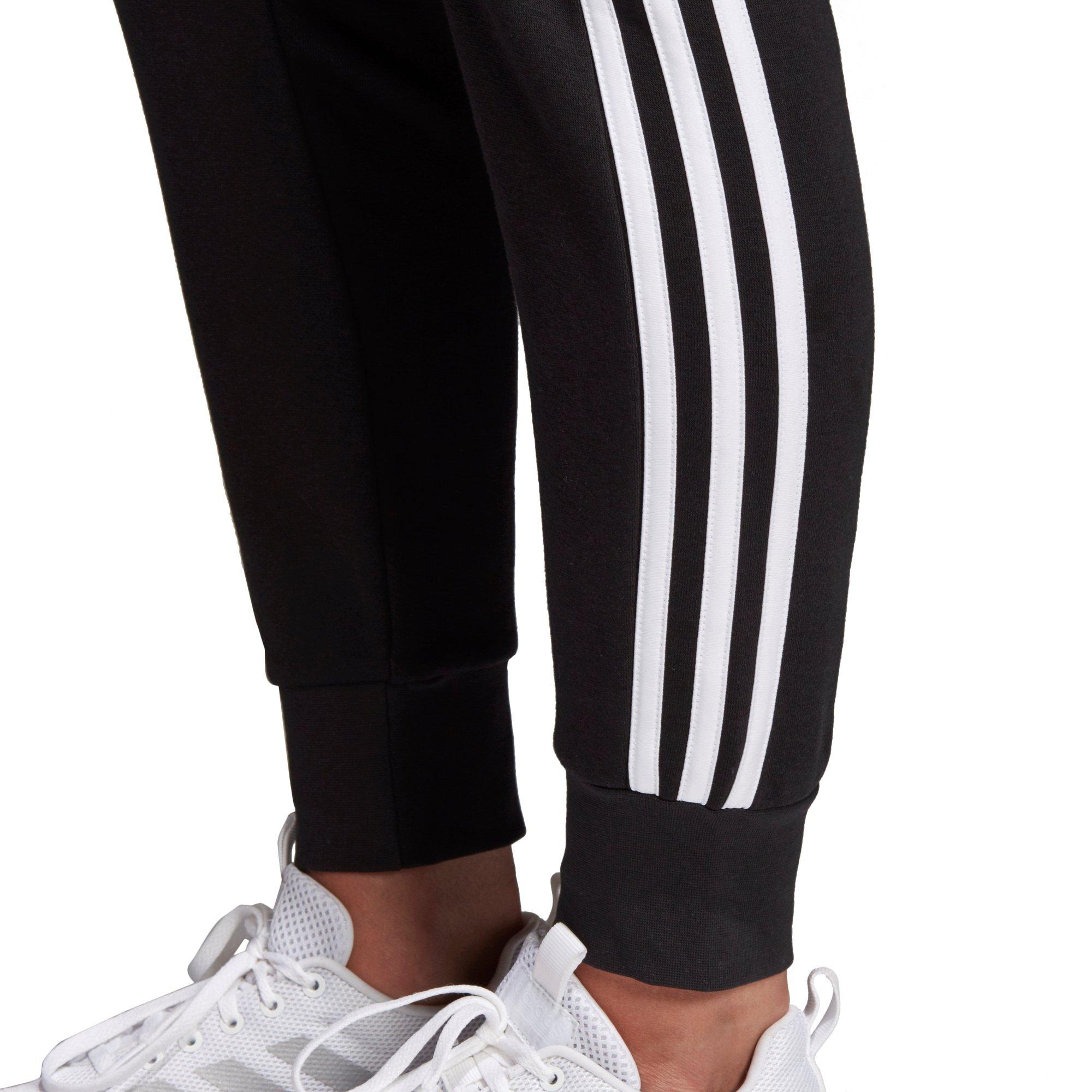 adidas 3 stripe joggers womens black