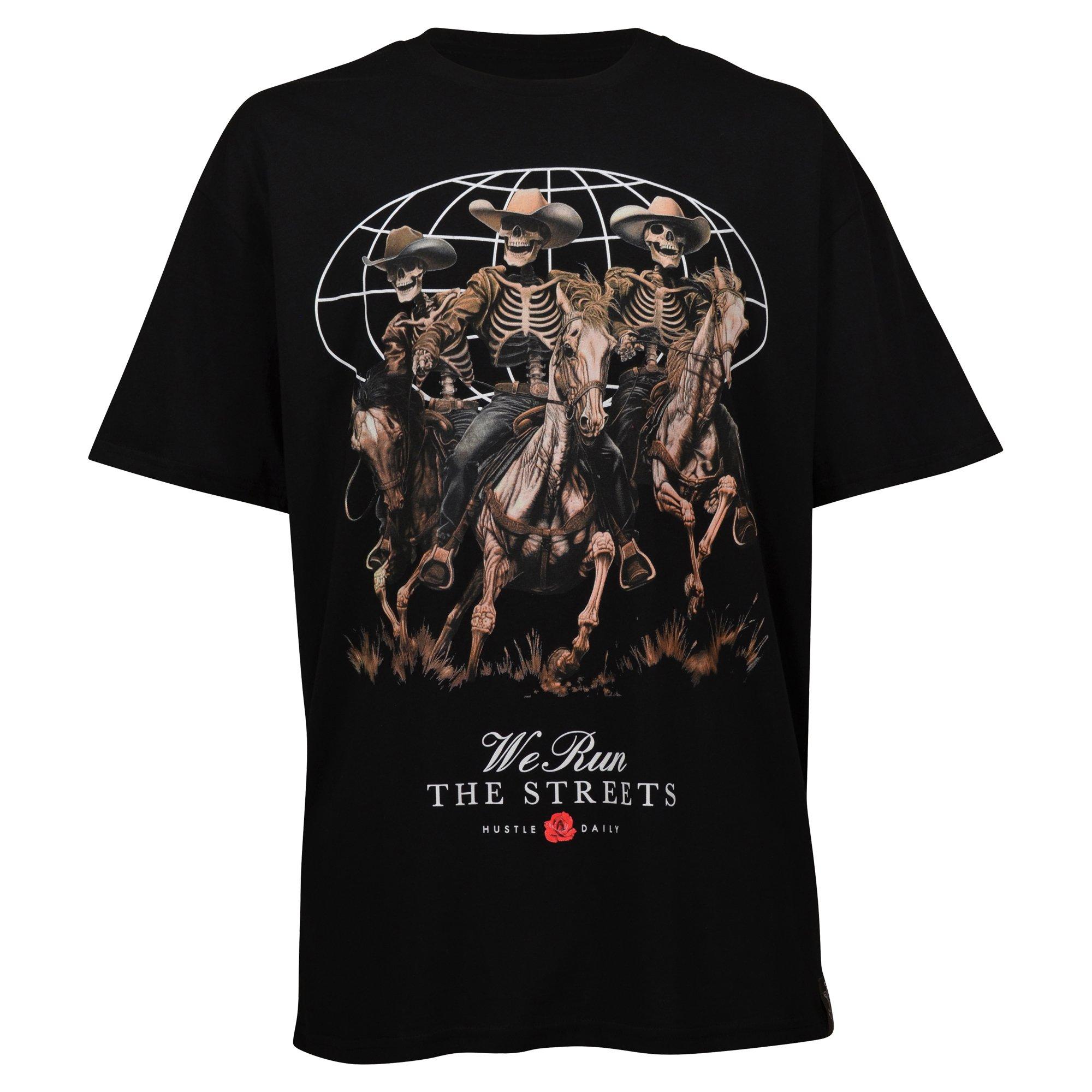 Hasta Muerte Men's Run The Streets Tee - Black - BLACK