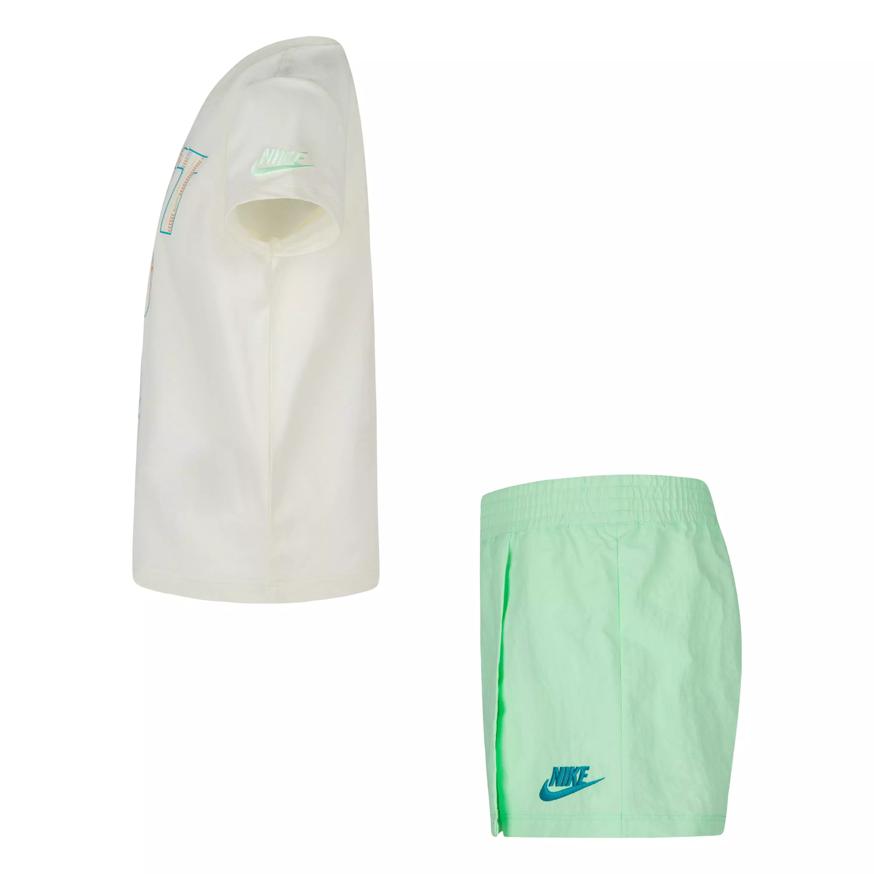 Nike Little Girls' Happy Camper Skort Set - WHITE/MINT
