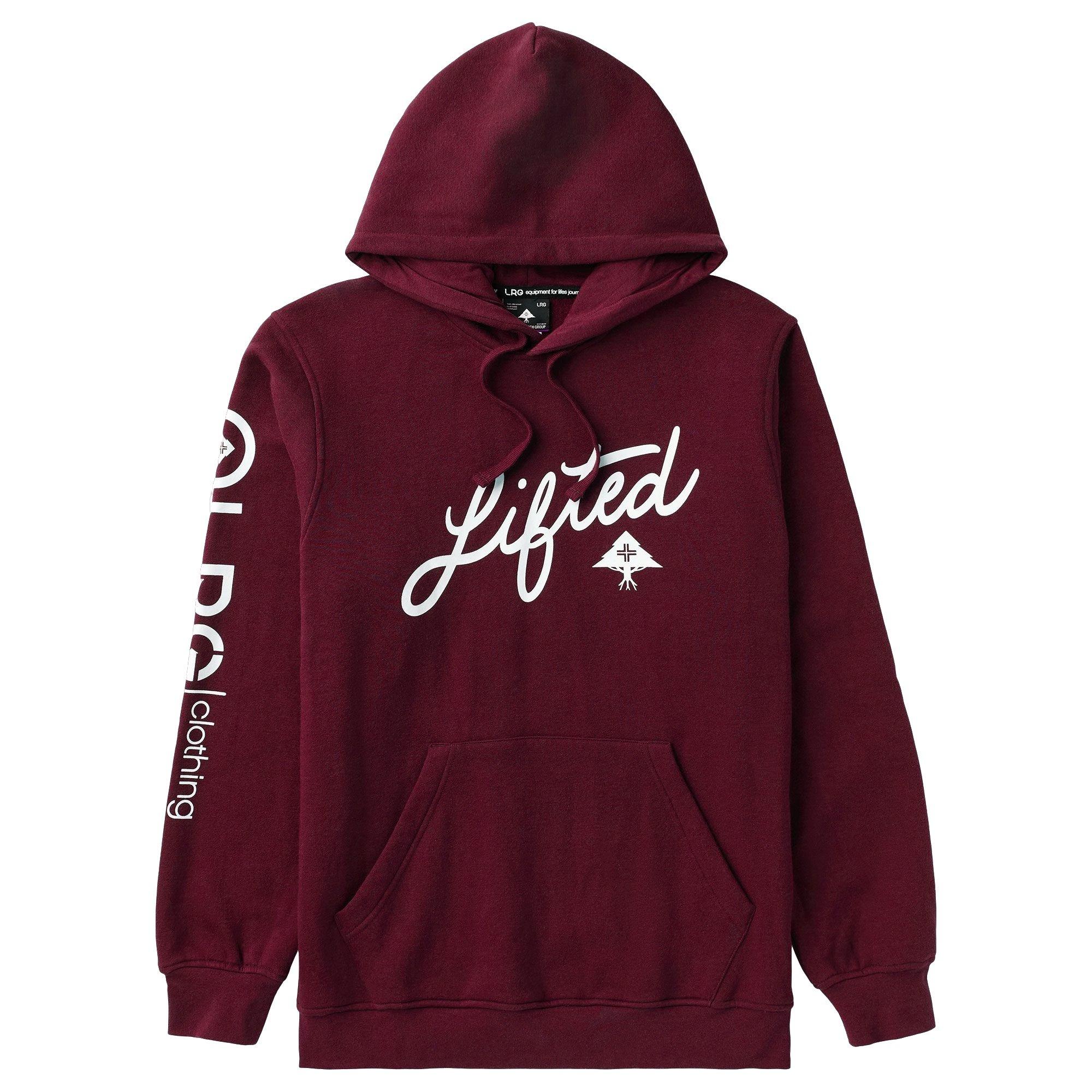 LRG Men s Creative Era Hoodie Burgundy Hibbett