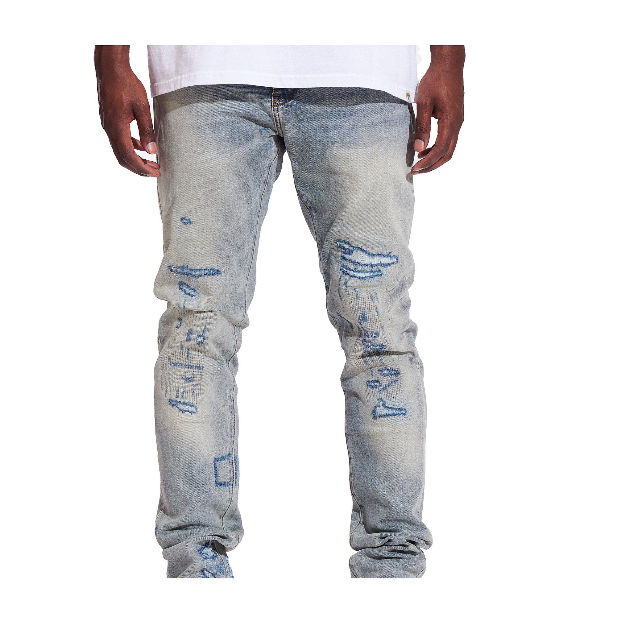 Crysp Denim Men's Atlantic Denim Slim Light Wash Jeans - BLUE