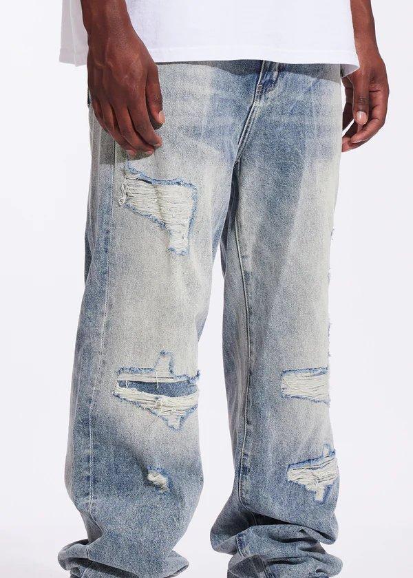 Crysp Denim Pacific Slim Straight Acid Blue Men's Jeans