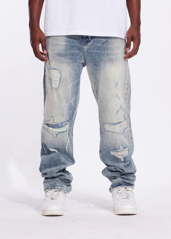 Crysp Denim Pacific Slim Straight Acid Blue Men's Jeans