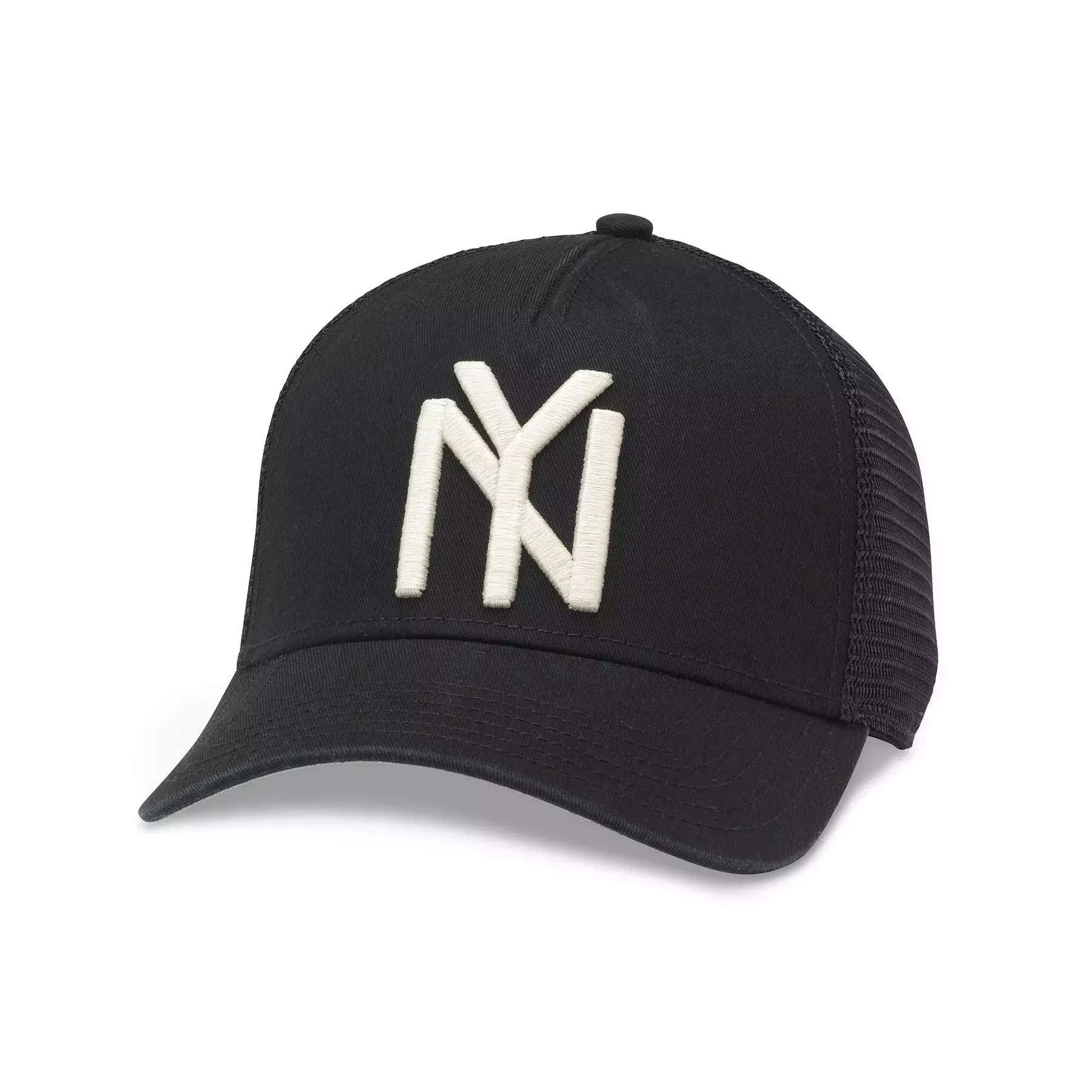 American Needle New York Yankees Archive Snapback Hat-Black - BLACK