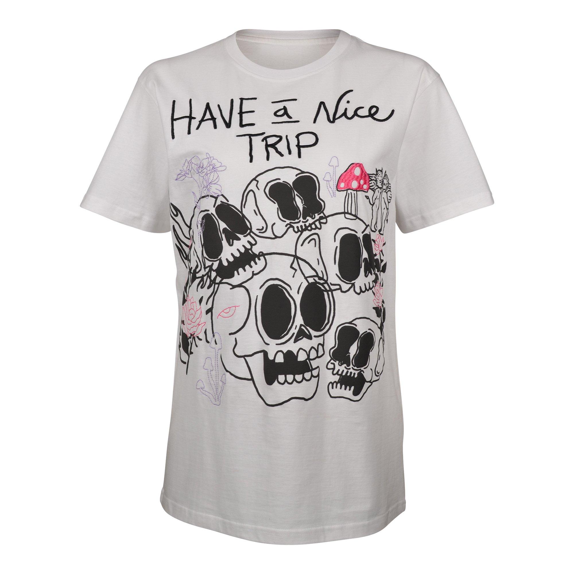 Reason Skull Nice Trip Women's White Tee